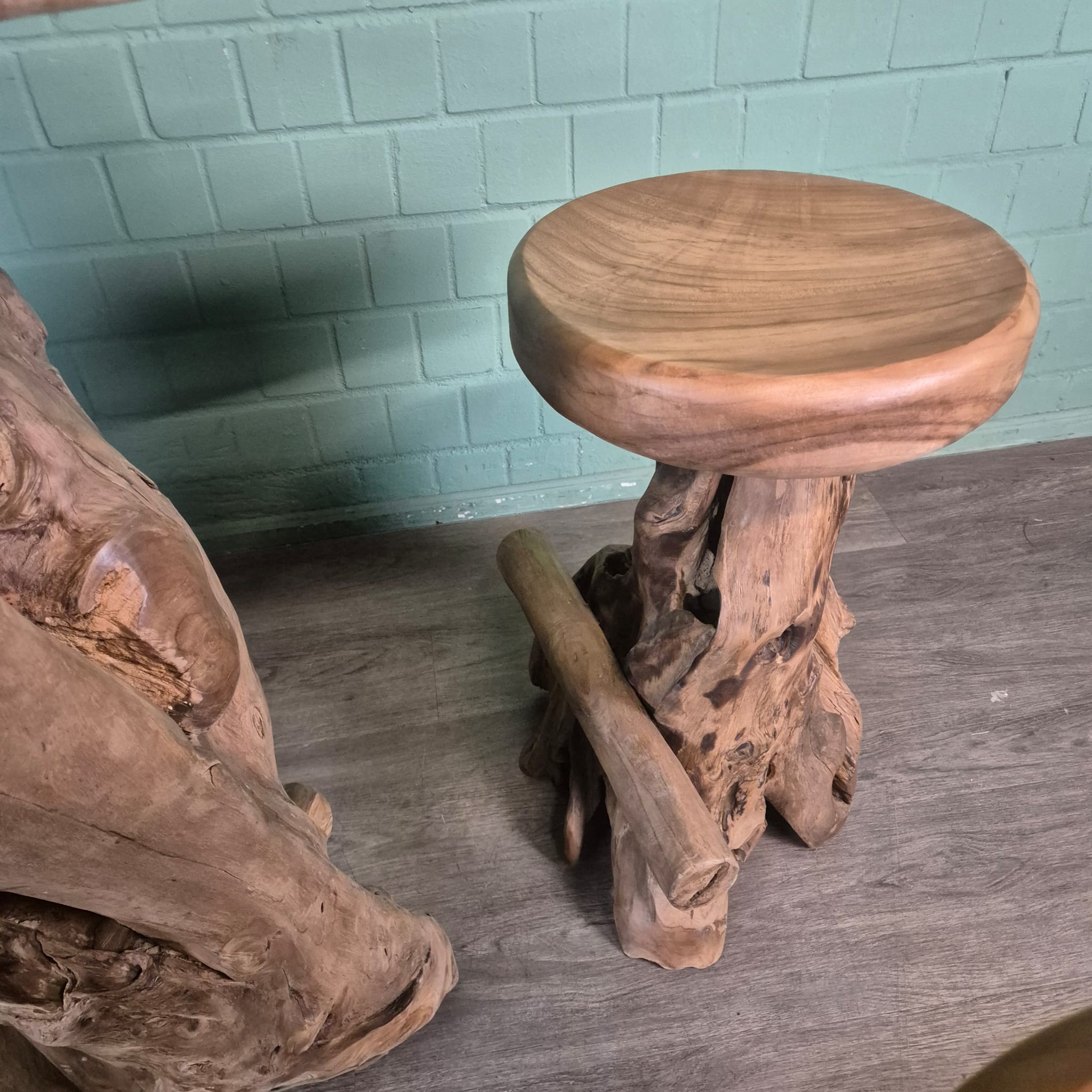 Burl Walnut Bar Table and 4 Bar Stools Set - Image 19