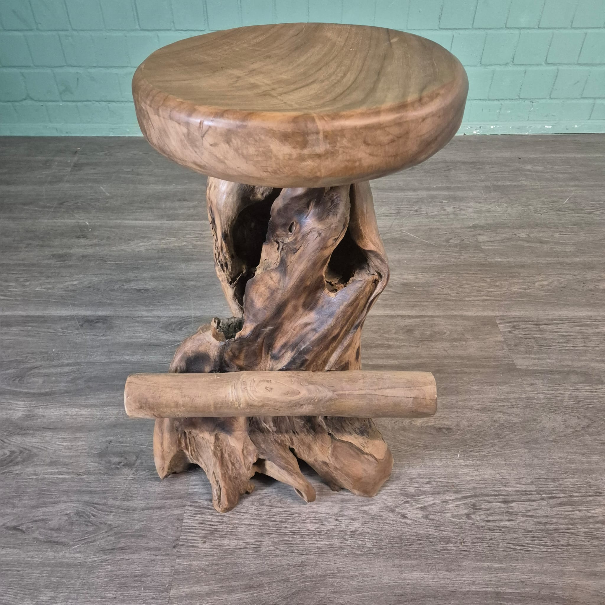 Burl Walnut Bar Table and 4 Bar Stools Set - Image 16
