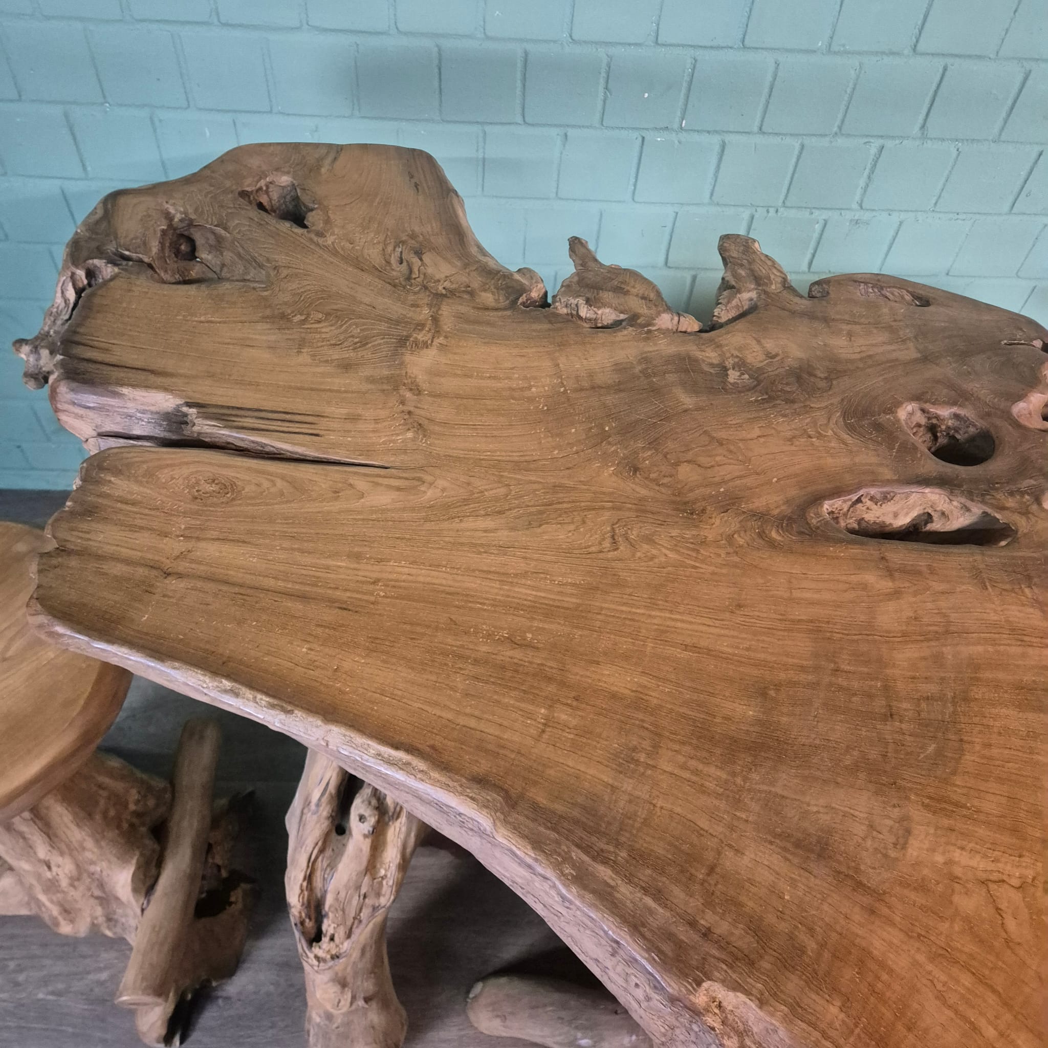 Burl Walnut Bar Table and 4 Bar Stools Set - Image 12