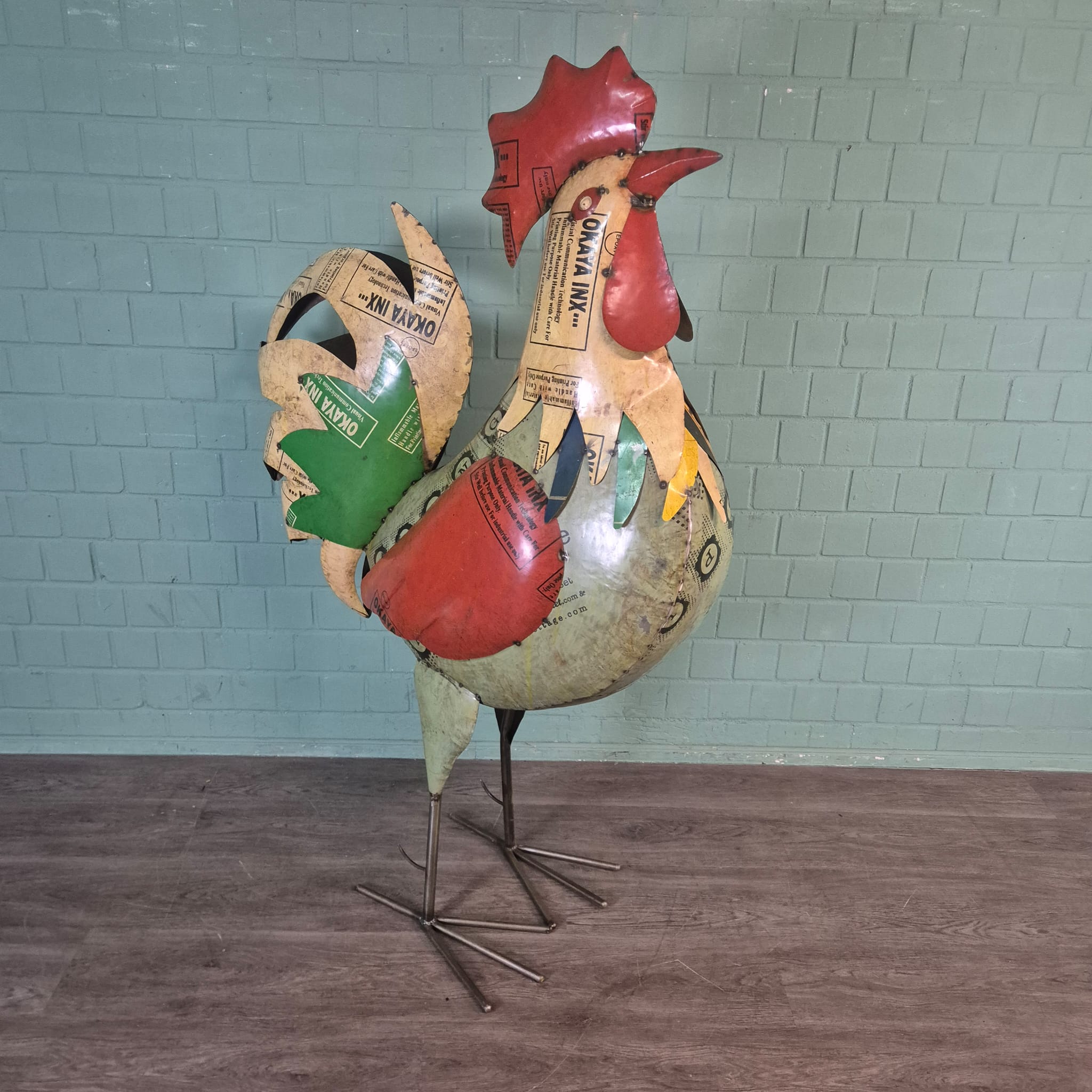 1.760 / 5.000 Decorative Rooster Tin 1.83 m - Image 3
