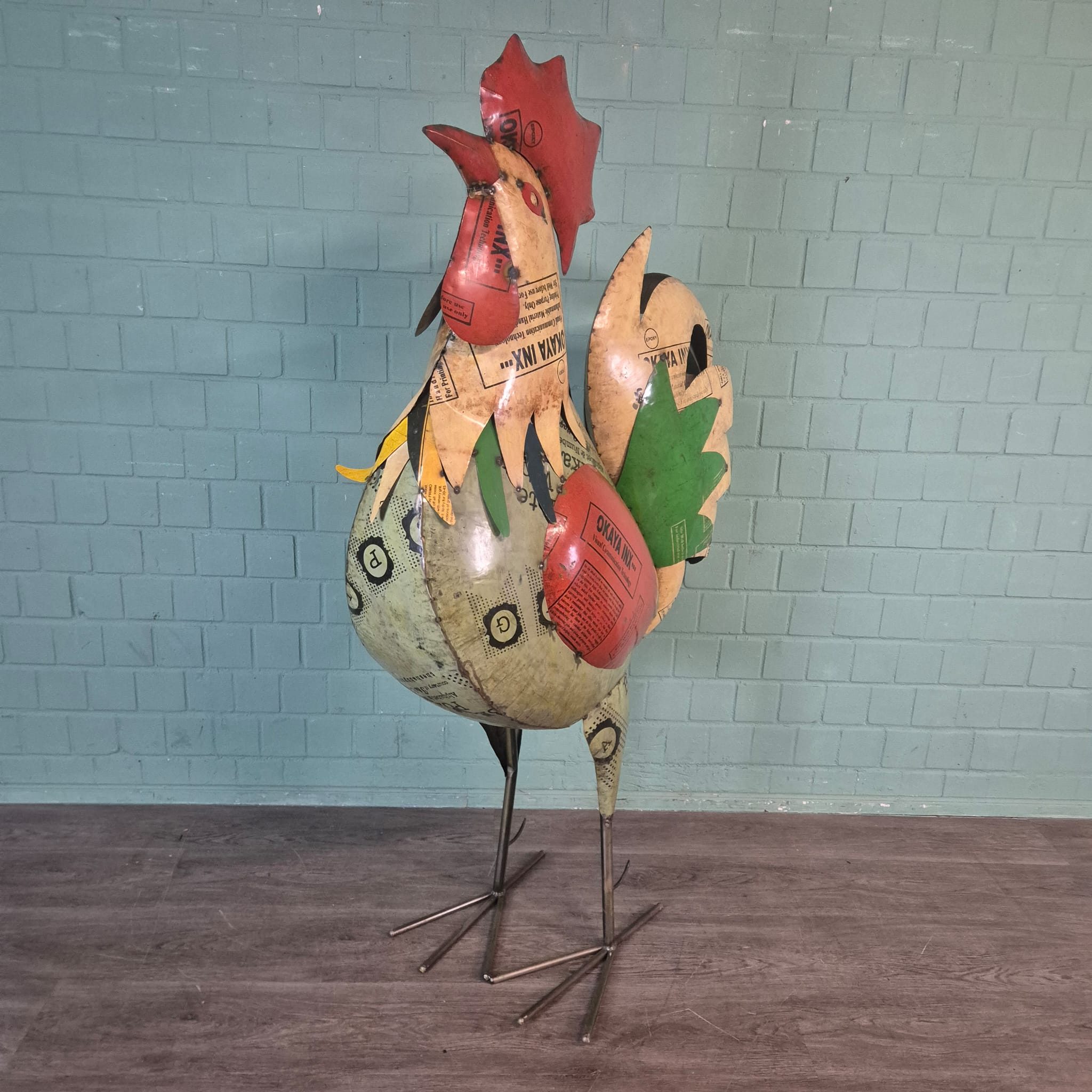 1.760 / 5.000 Decorative Rooster Tin 1.83 m - Image 4