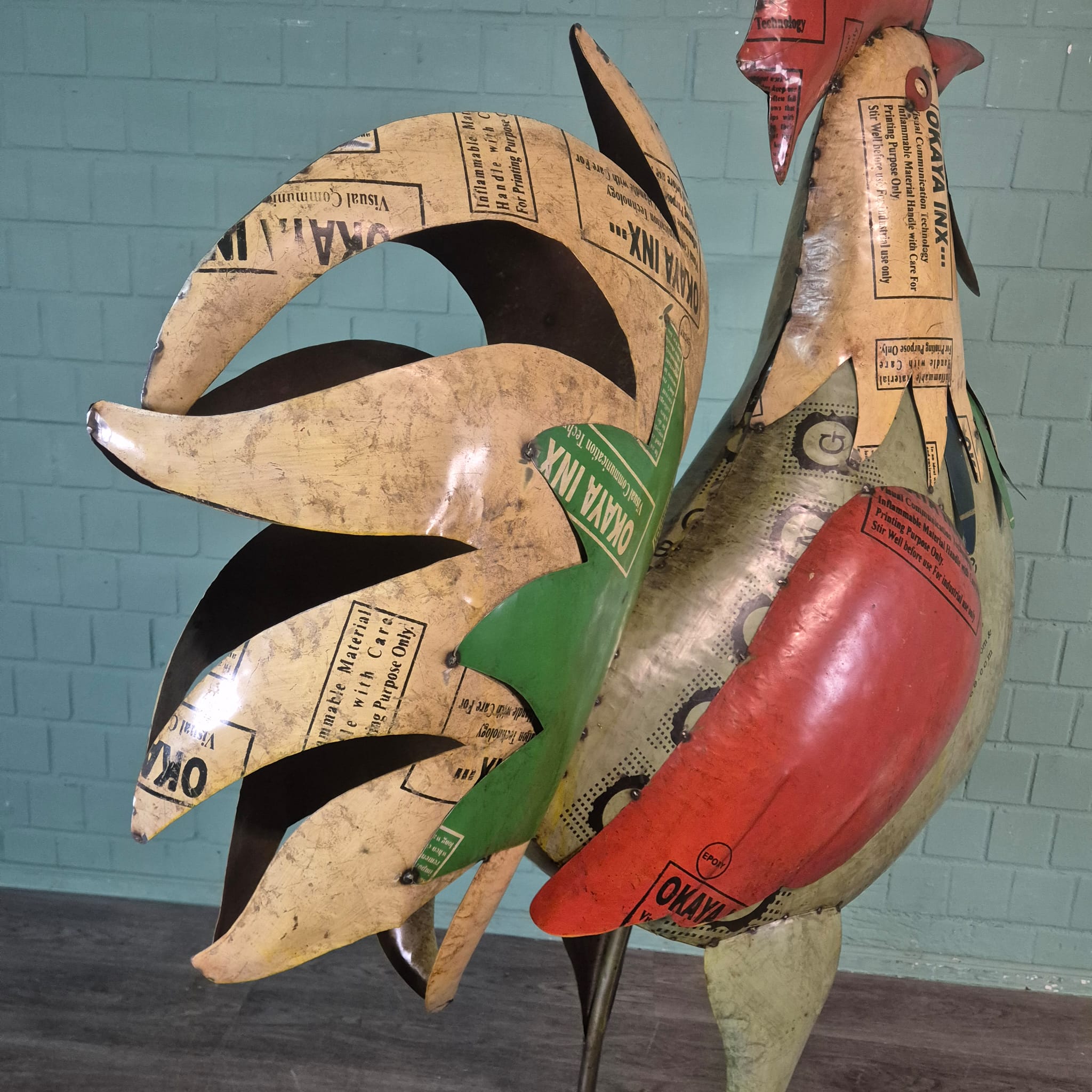 1.760 / 5.000 Decorative Rooster Tin 1.83 m - Image 10