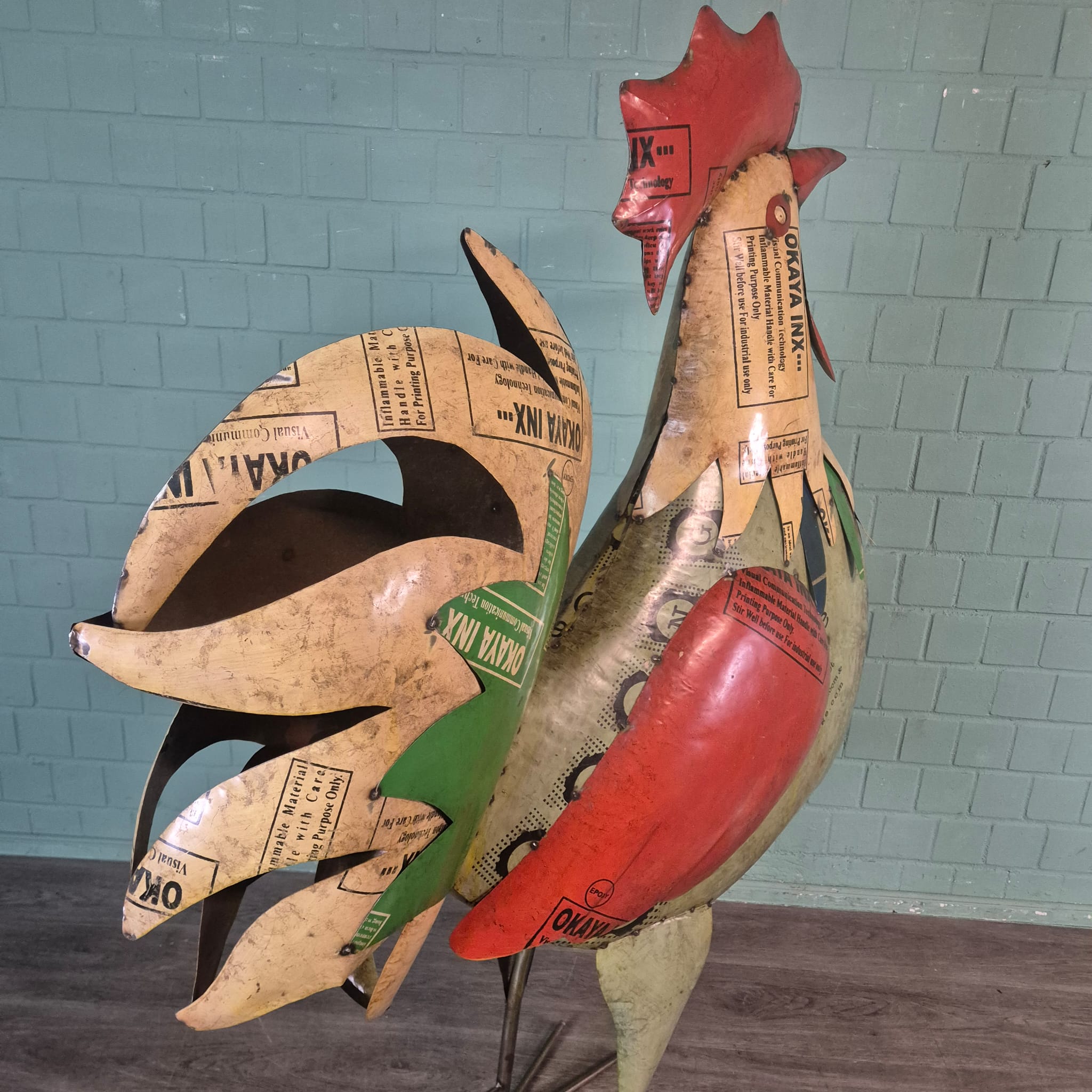 1.760 / 5.000 Decorative Rooster Tin 1.83 m - Image 9