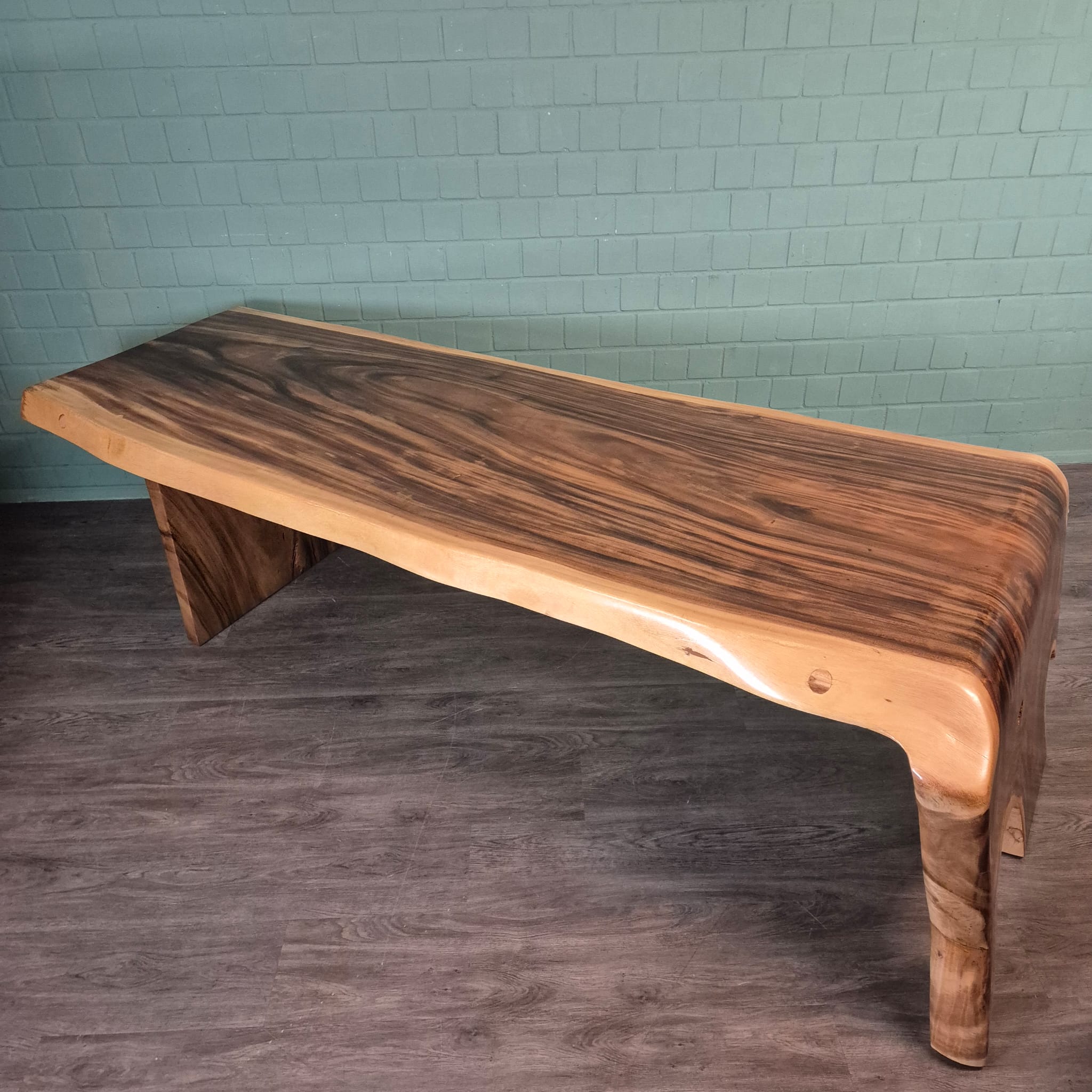 Dining Table, L-Shaped Suar Wood, 2.60 m x 1.12 m - Image 10