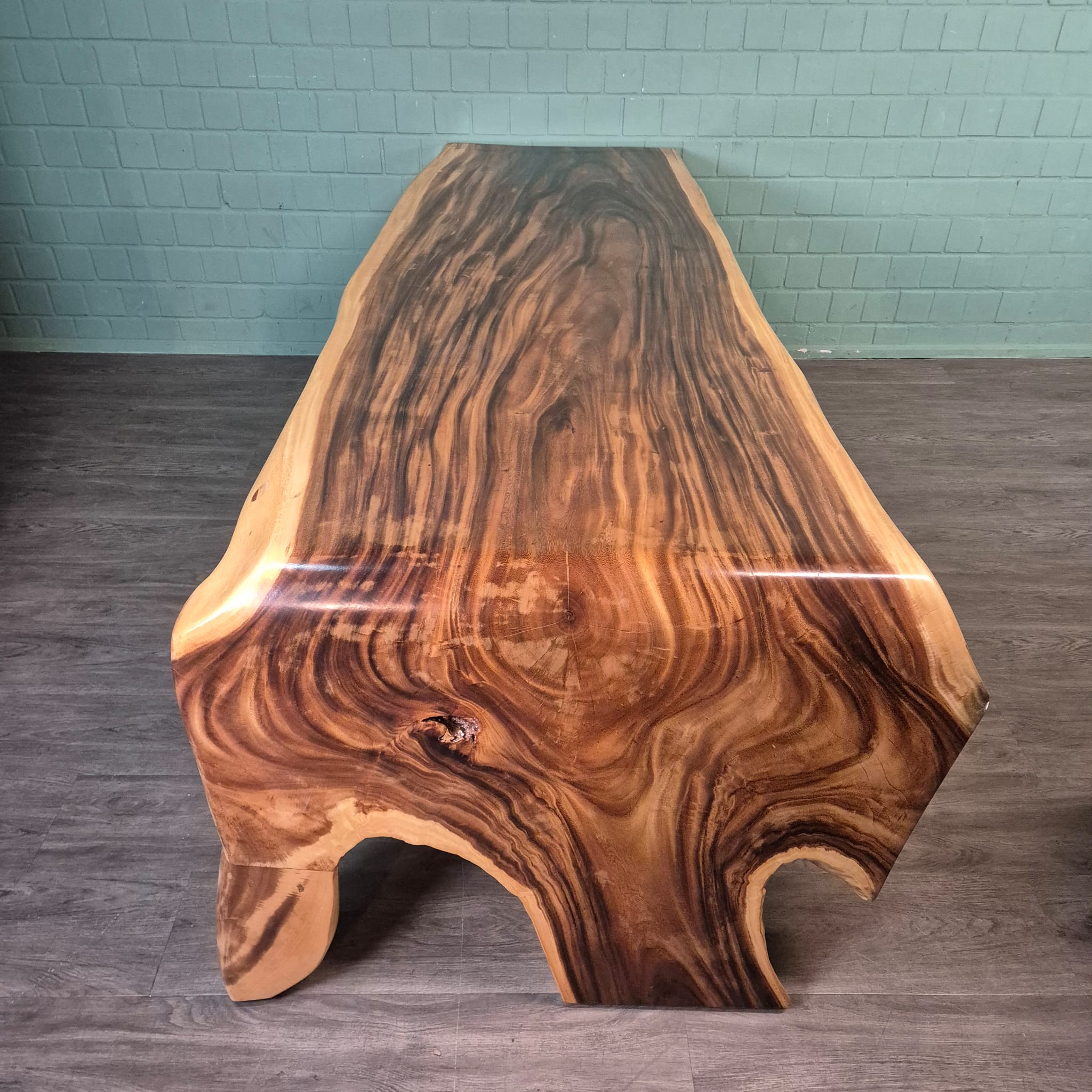 Dining Table, L-Shaped Suar Wood, 2.60 m x 1.12 m - Image 4