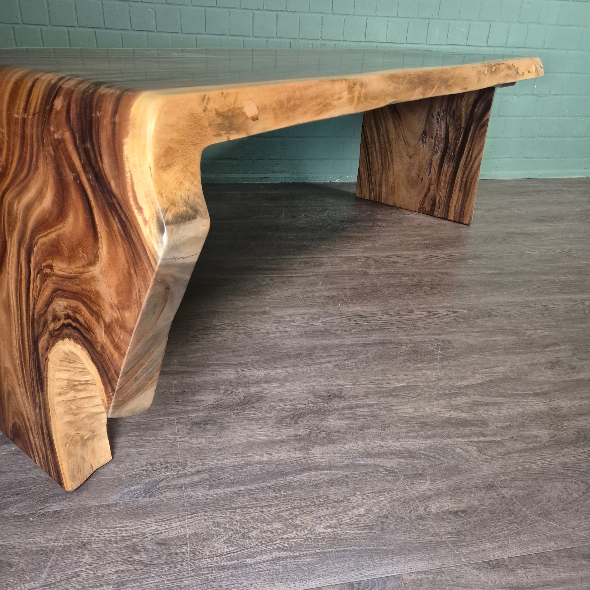 Dining Table, L-Shaped Suar Wood, 2.60 m x 1.12 m - Image 6