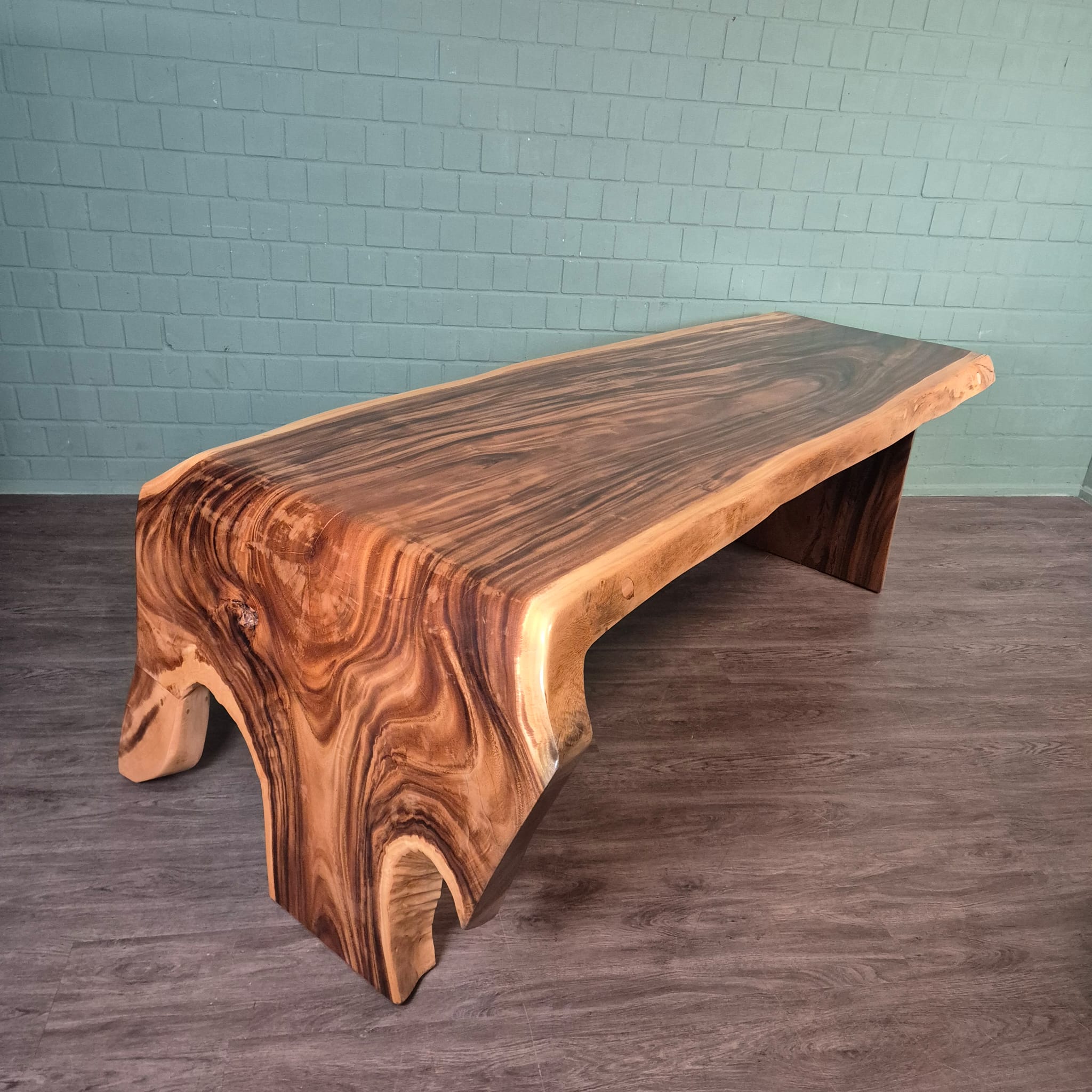 Dining Table, L-Shaped Suar Wood, 2.60 m x 1.12 m - Image 5