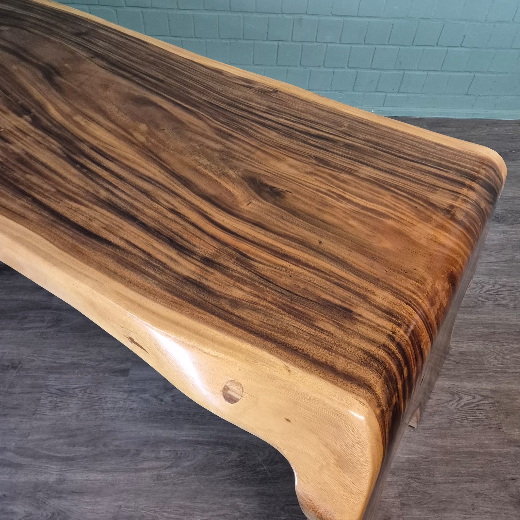 Dining Table, L-Shaped Suar Wood, 2.60 m x 1.12 m - Image 9
