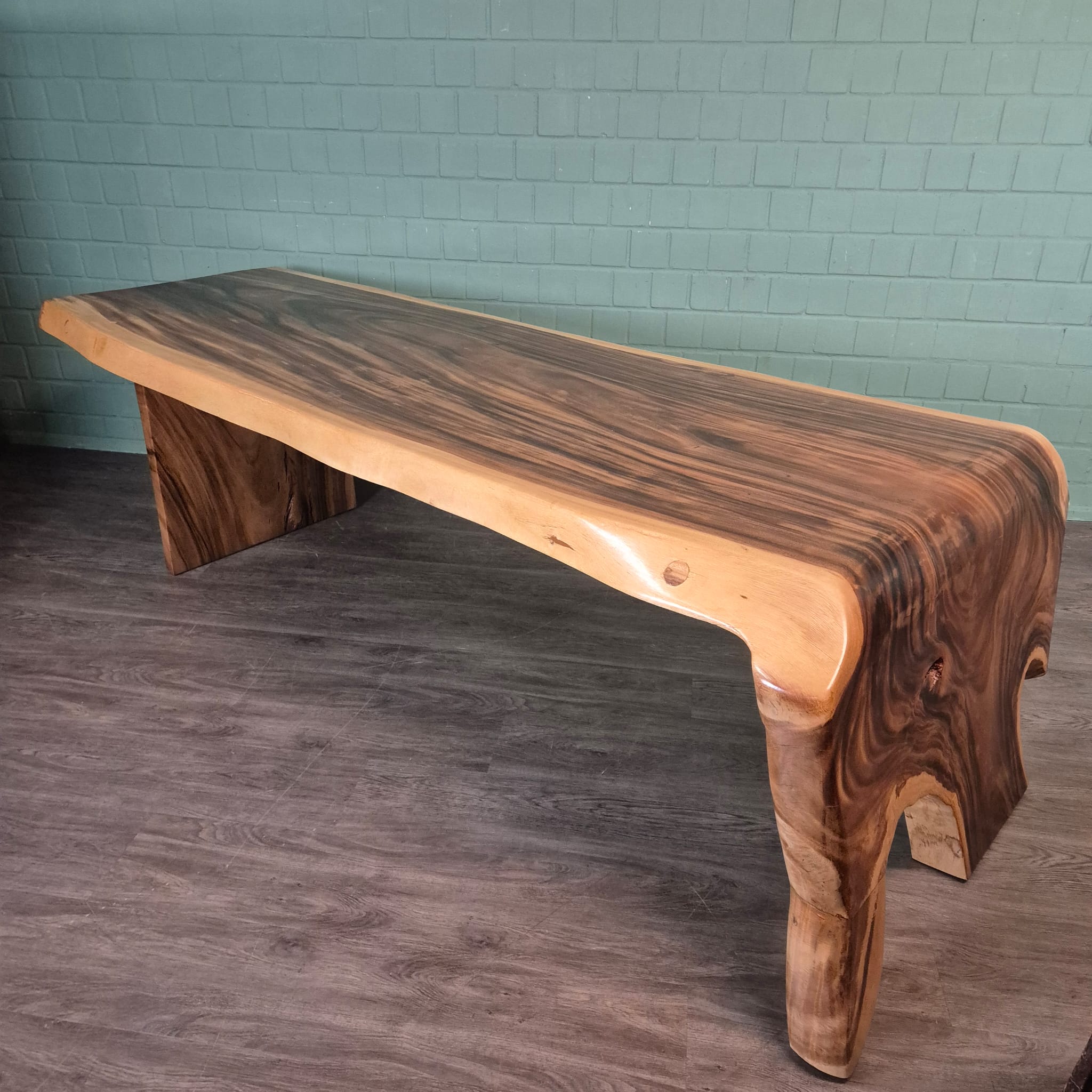 Dining Table, L-Shaped Suar Wood, 2.60 m x 1.12 m - Image 3