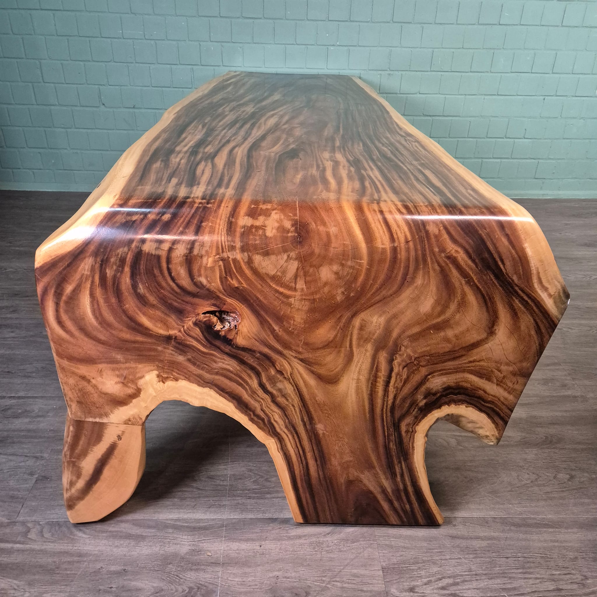 Dining Table, L-Shaped Suar Wood, 2.60 m x 1.12 m - Image 8
