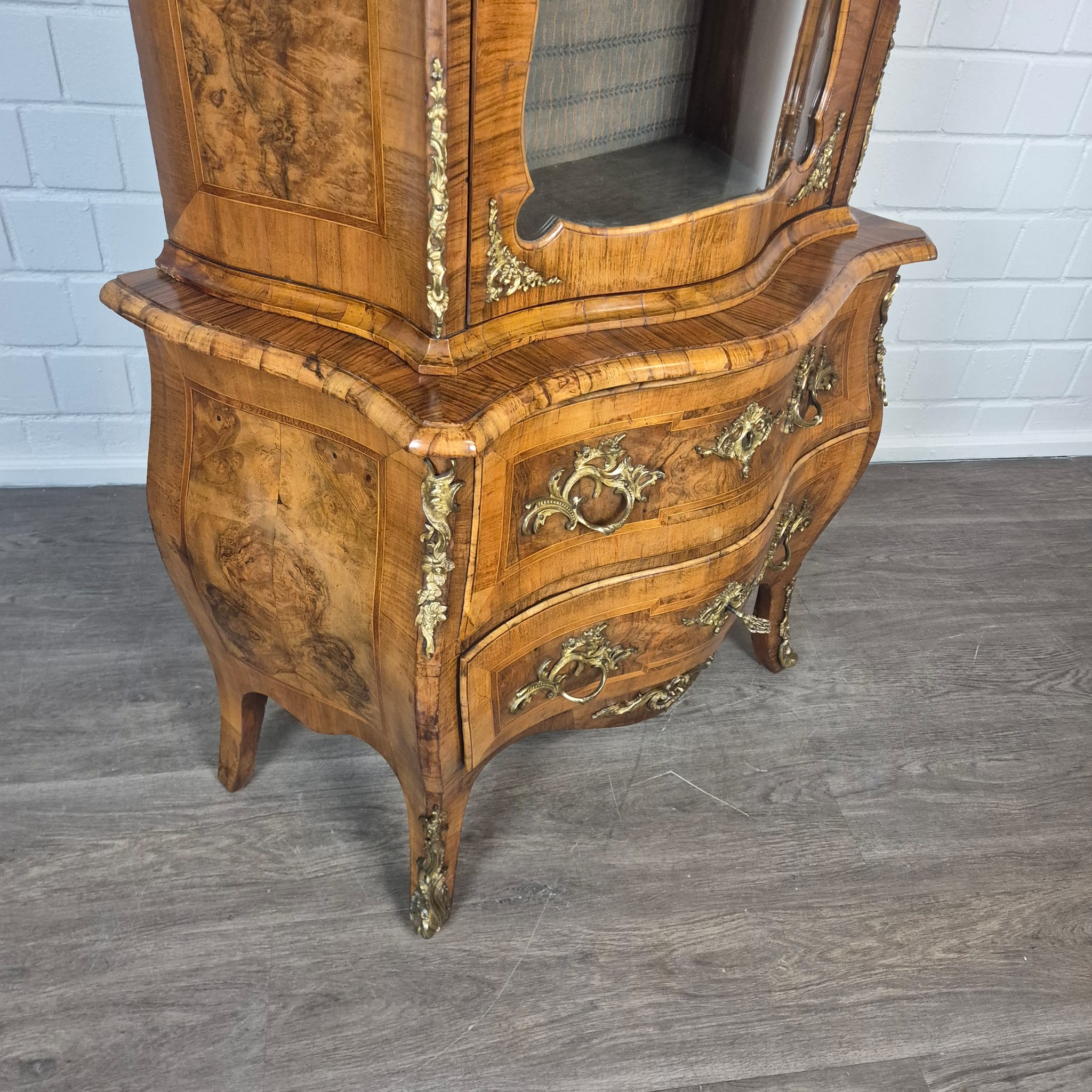 Dresden Baroque Display Cabinet 1880 Walnut - Image 7