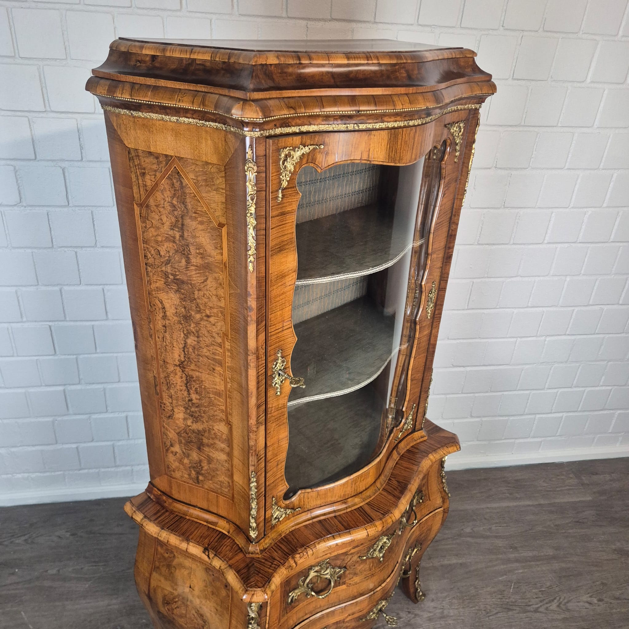 Dresden Baroque Display Cabinet 1880 Walnut - Image 5