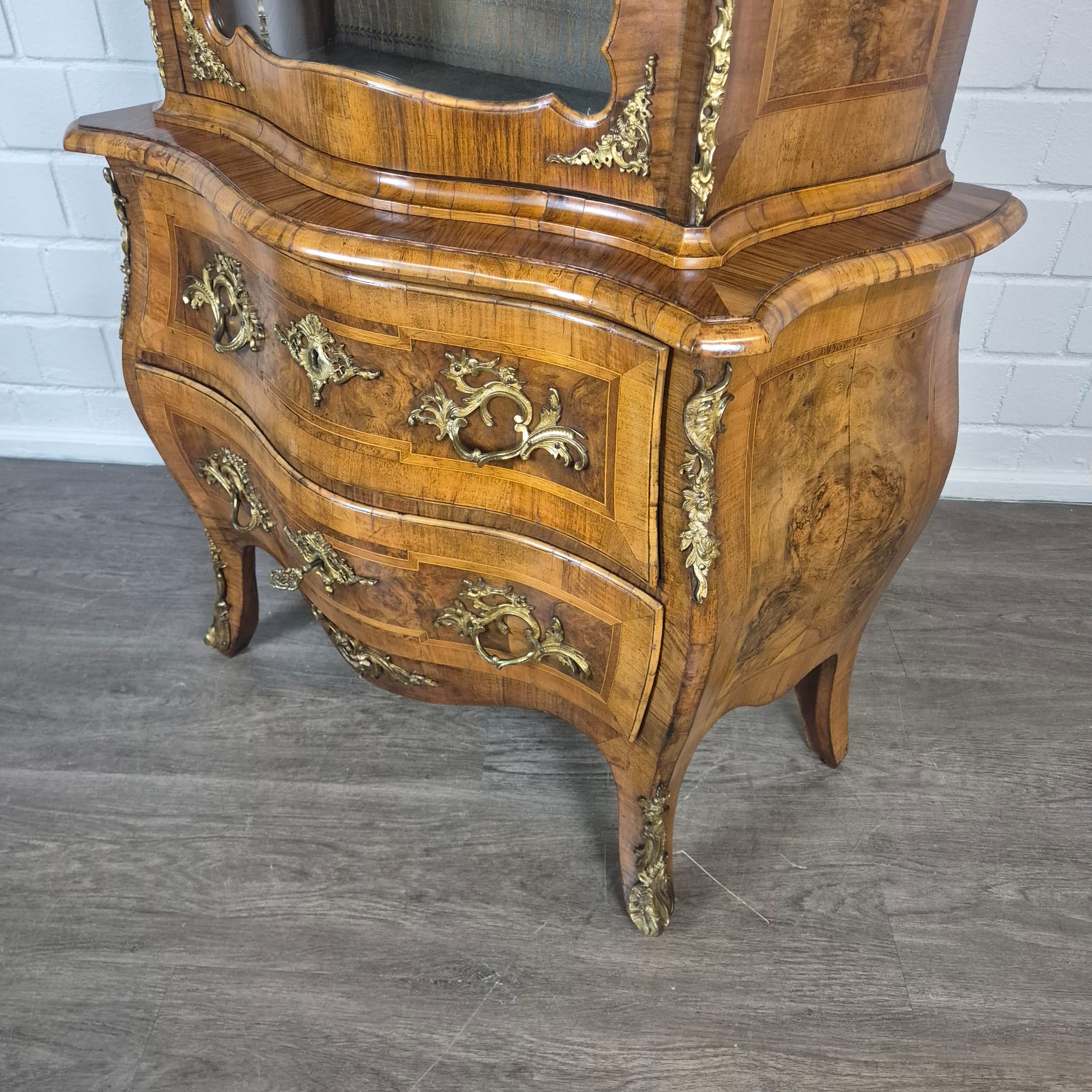 Dresden Baroque Display Cabinet 1880 Walnut - Image 11