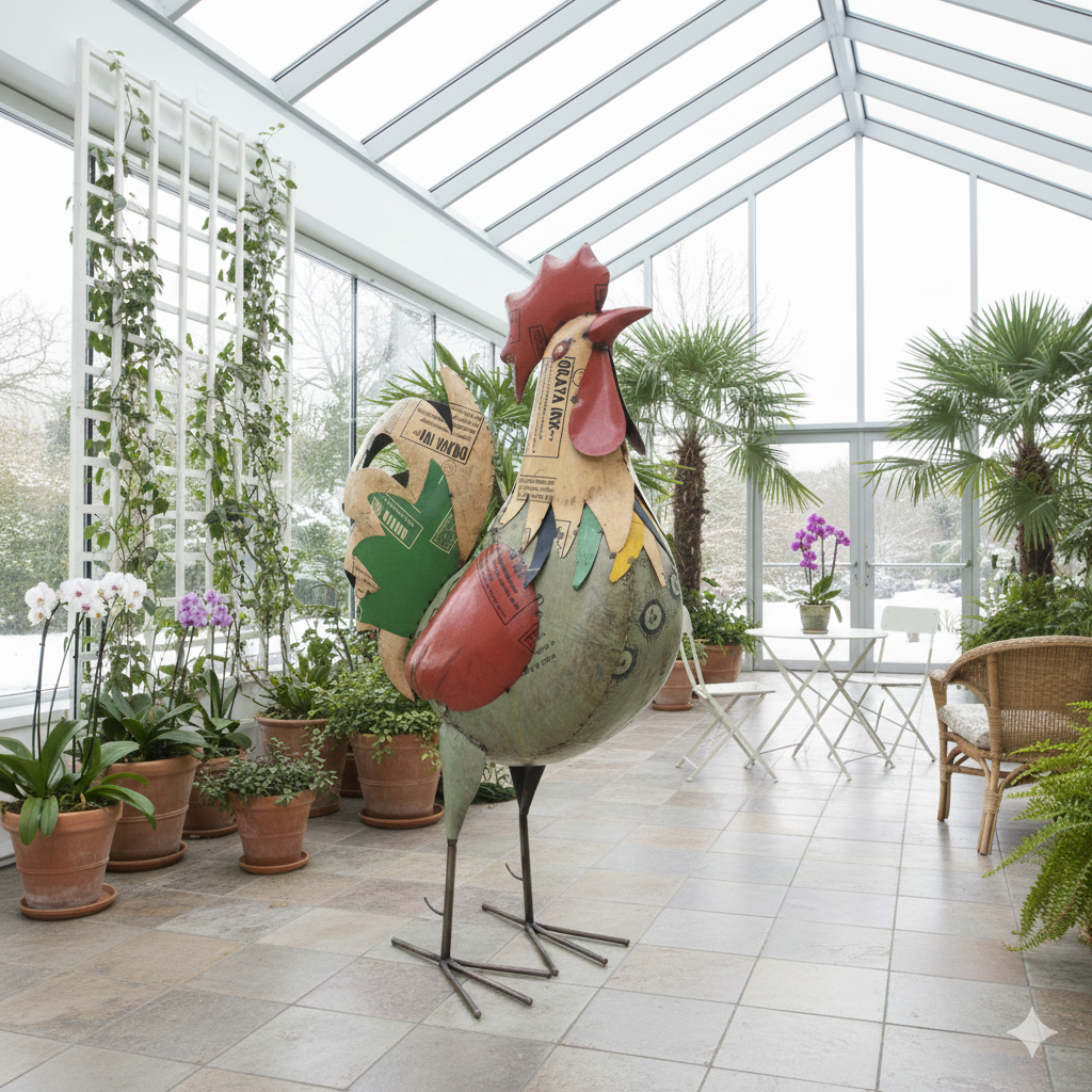 1.760 / 5.000 Decorative Rooster Tin 1.83 m - Image 2