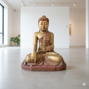 Buddha 1,00 m Antique 1920 Teak