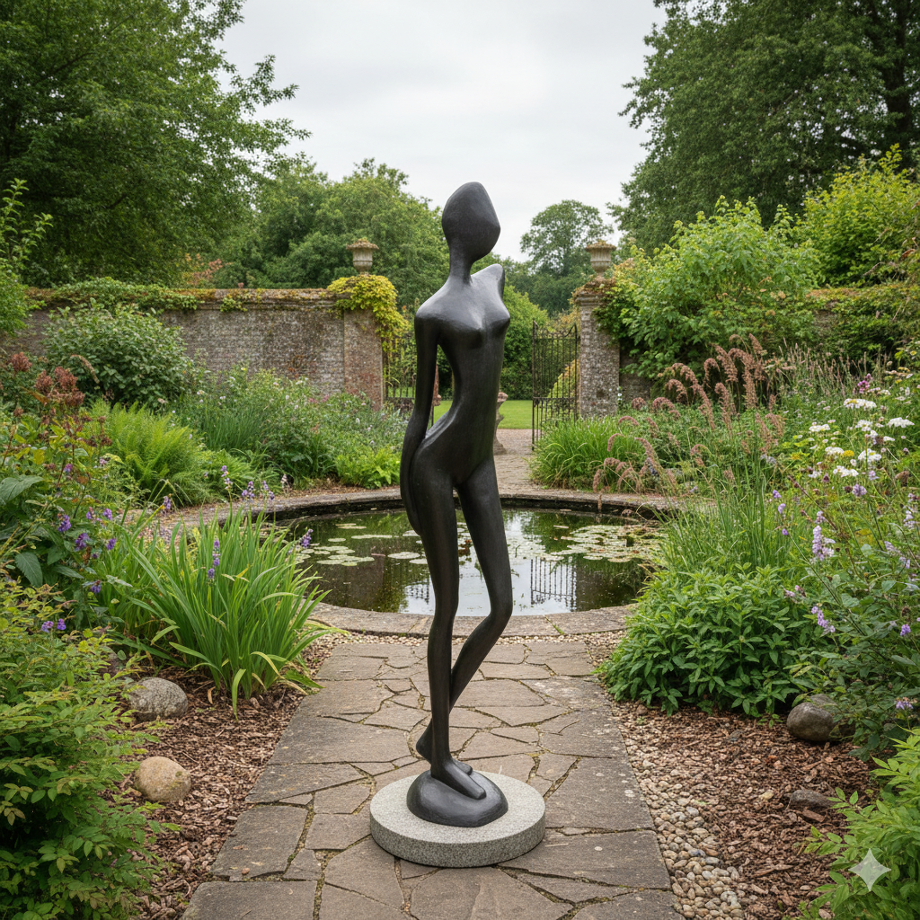 Decorative Statue of a Woman, 1.80 m, Bronze - Image 2