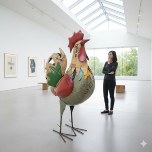 1.760 / 5.000 Decorative Rooster Tin 1.83 m