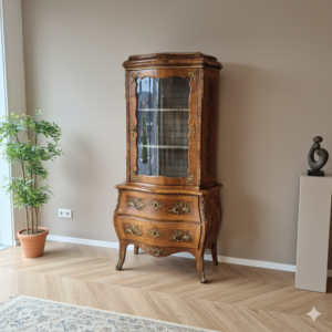 Dresden Baroque Display Cabinet 1880 Walnut