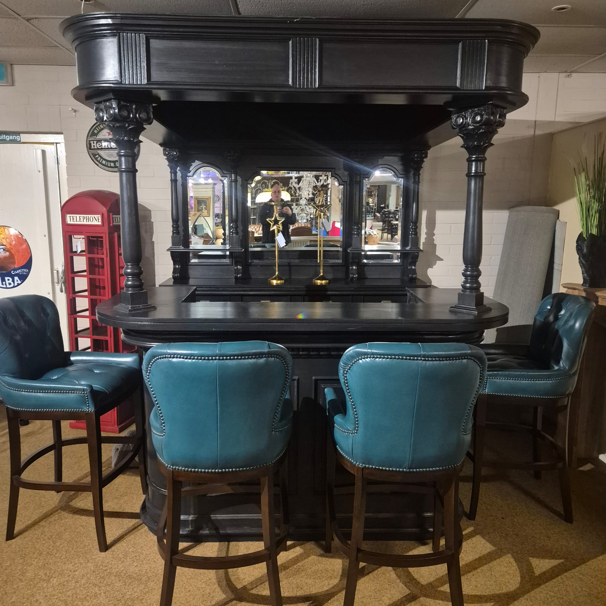 Home Bar Teak Black 2,00 m - Image 4