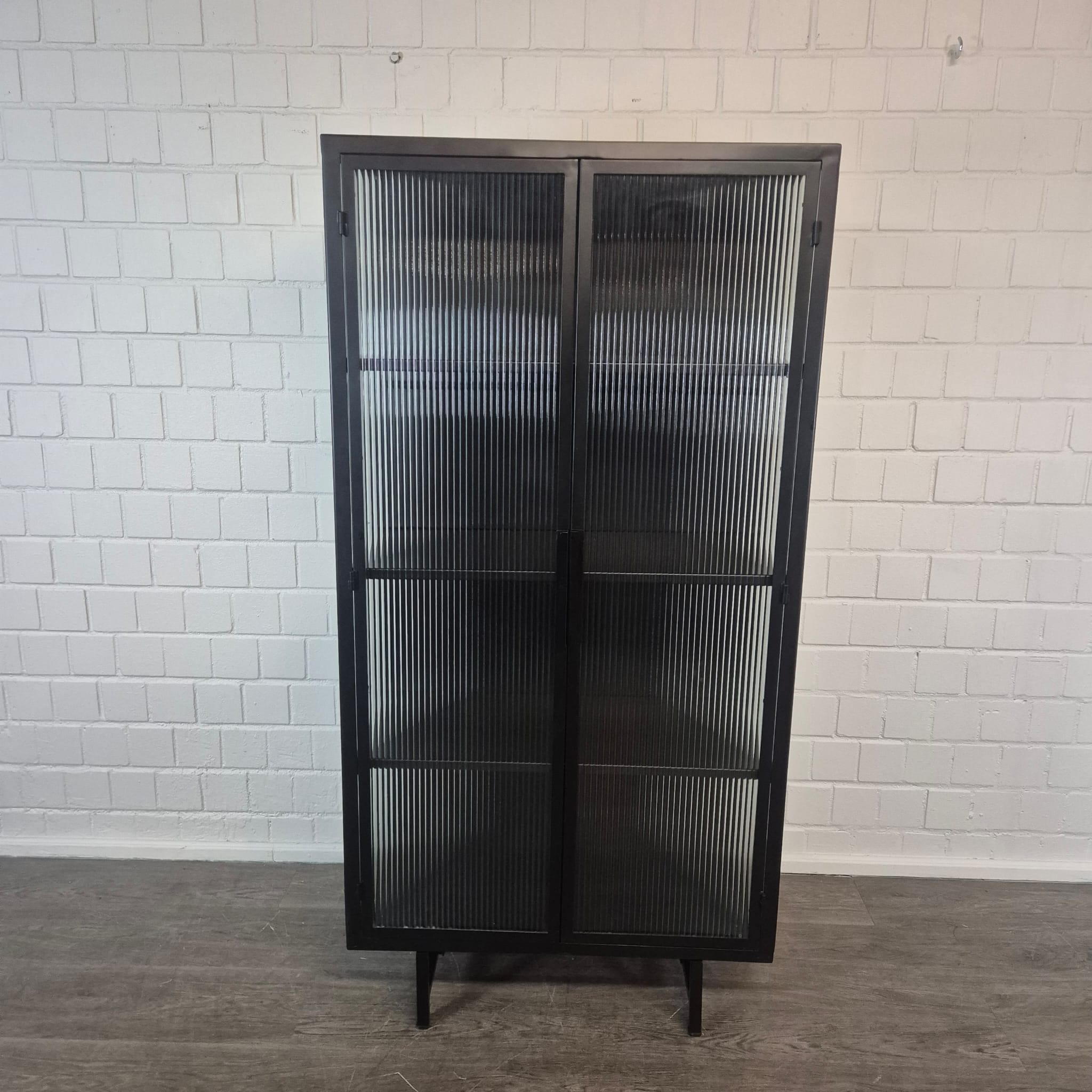 Designer Display Cabinet Ribbed Glass 0.90 m - Image 3