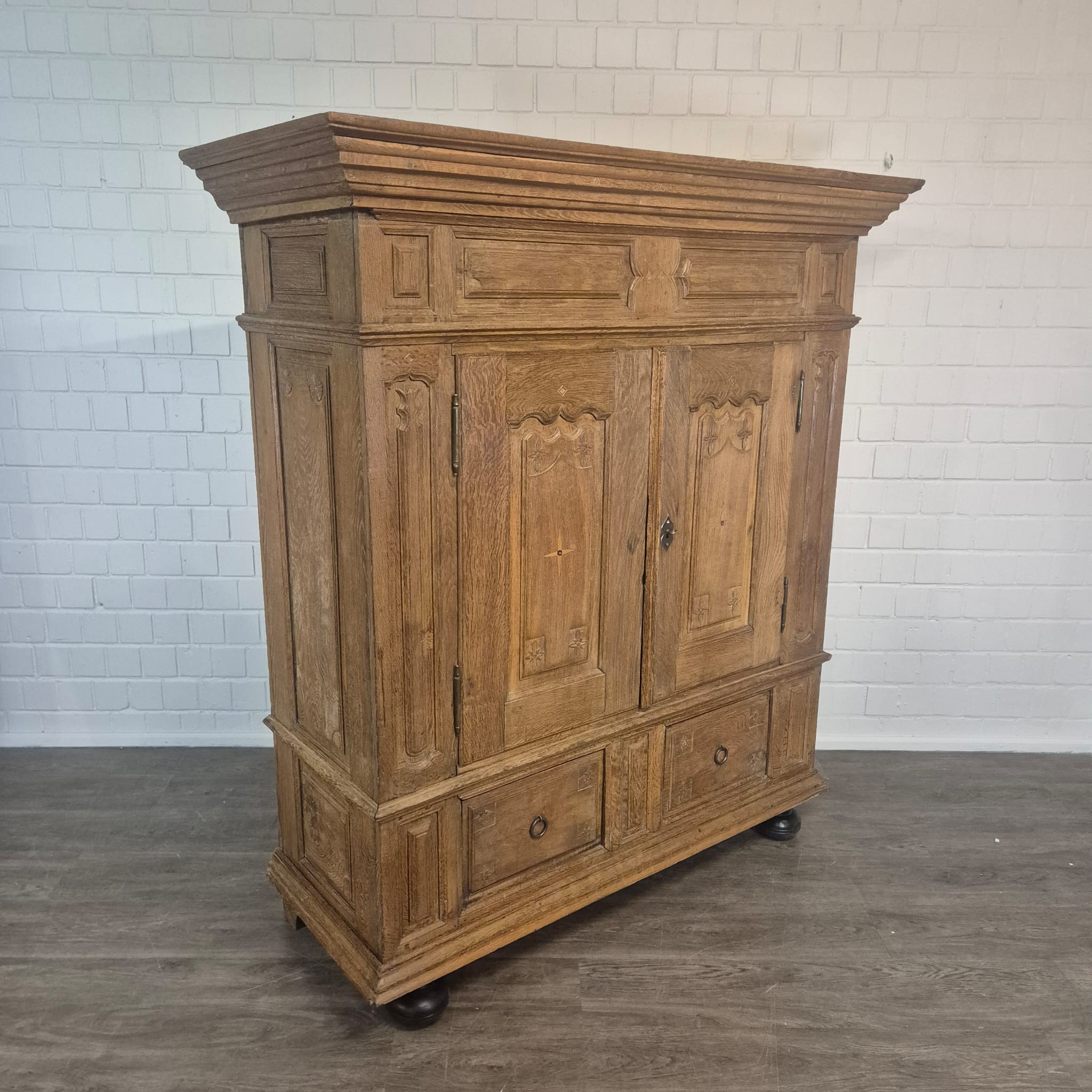 Baroque Wardrobe – Solid Oak, ca. 1780 - Image 4