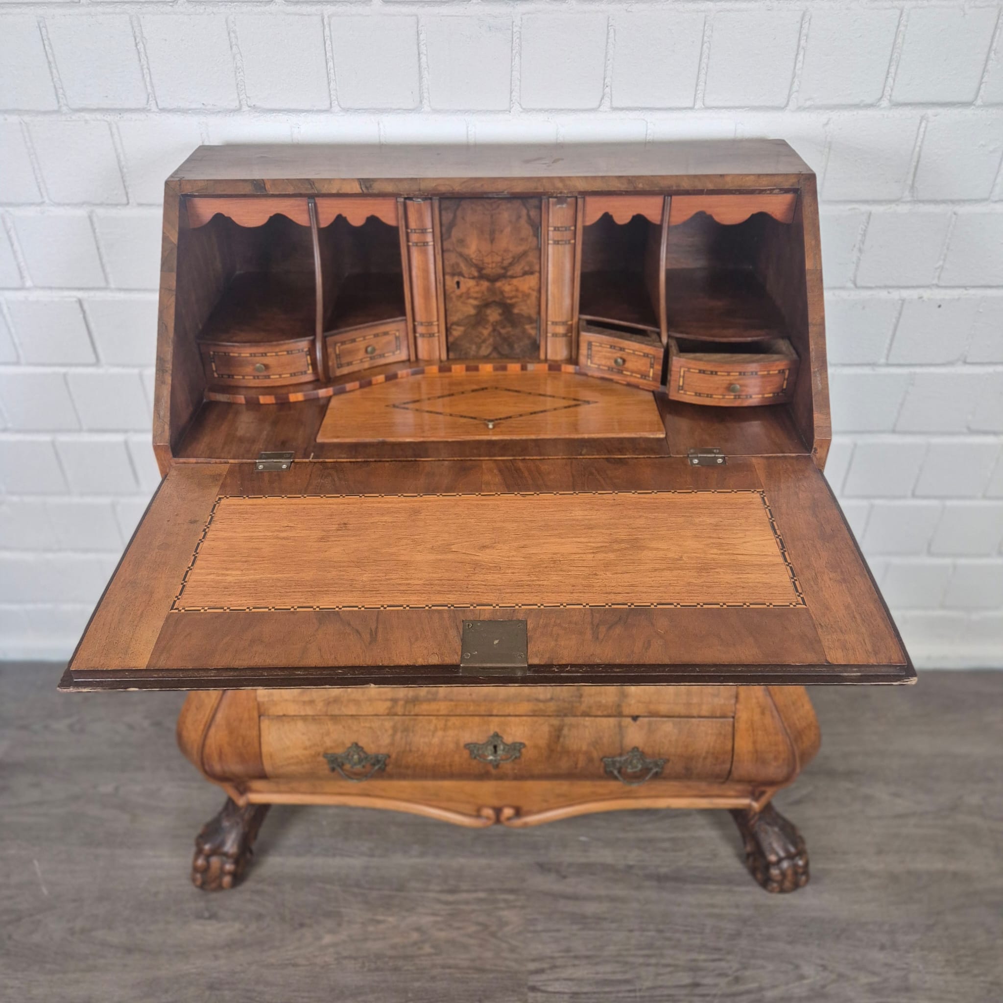 Secretary Neo-baroque 1850 Walnut - Image 11