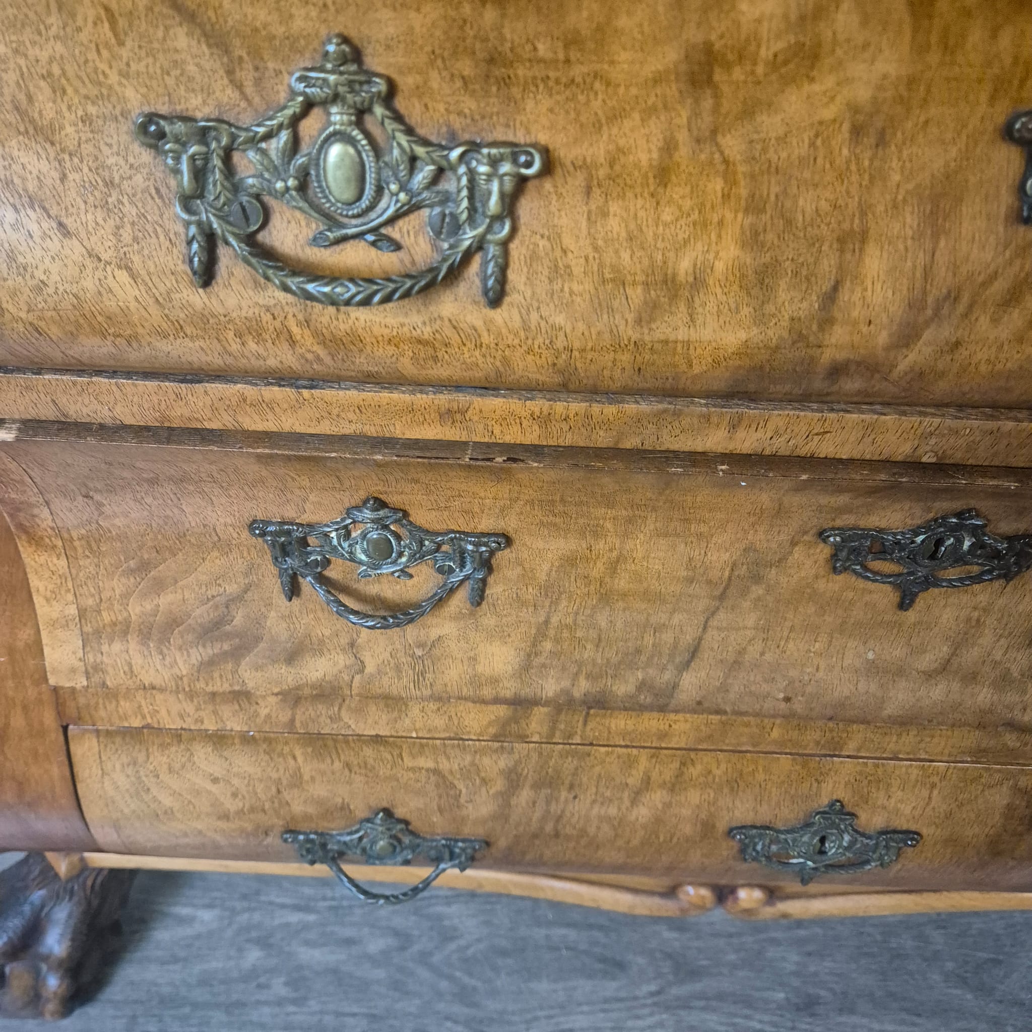 Secretary Neo-baroque 1850 Walnut - Image 6