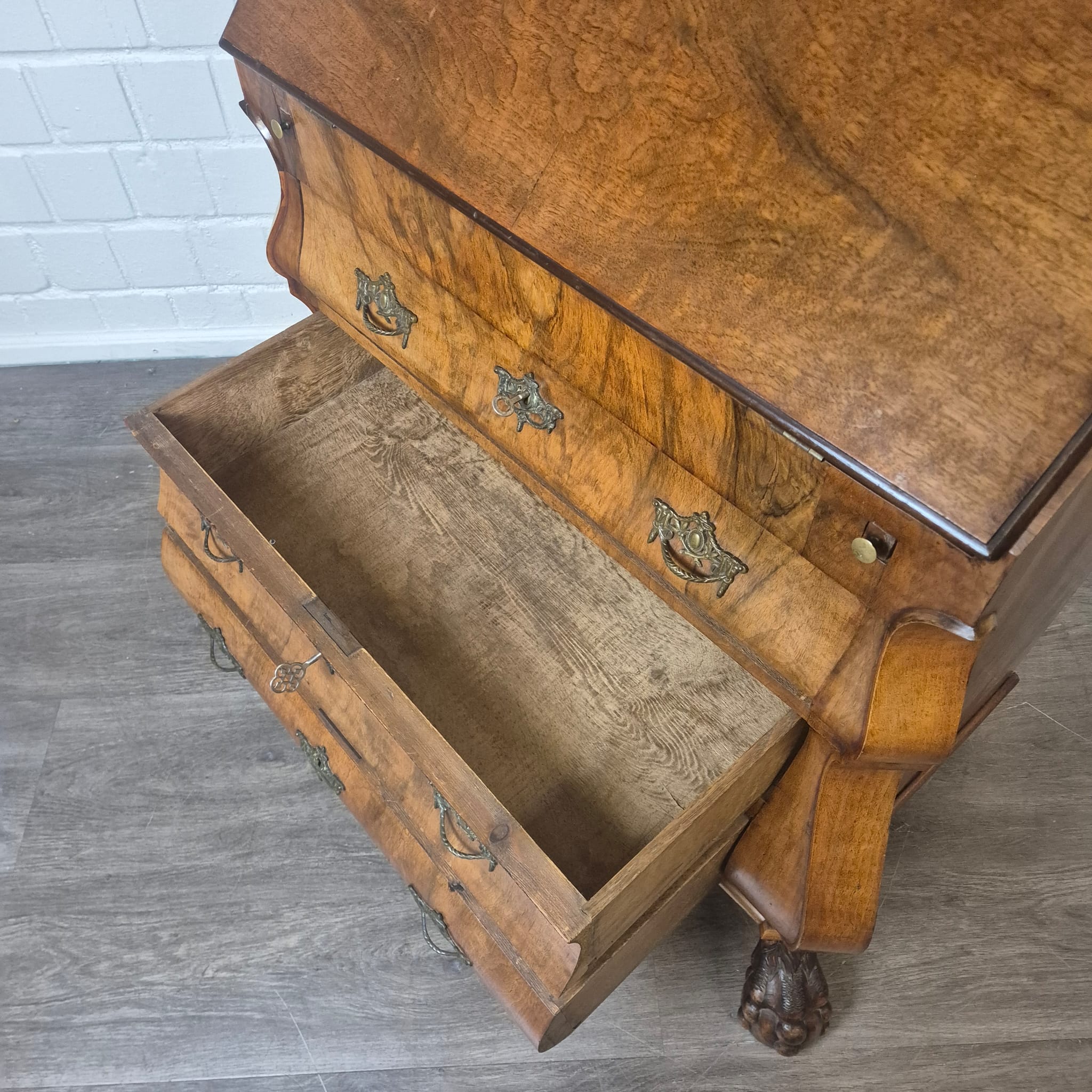 Secretary Neo-baroque 1850 Walnut - Image 19