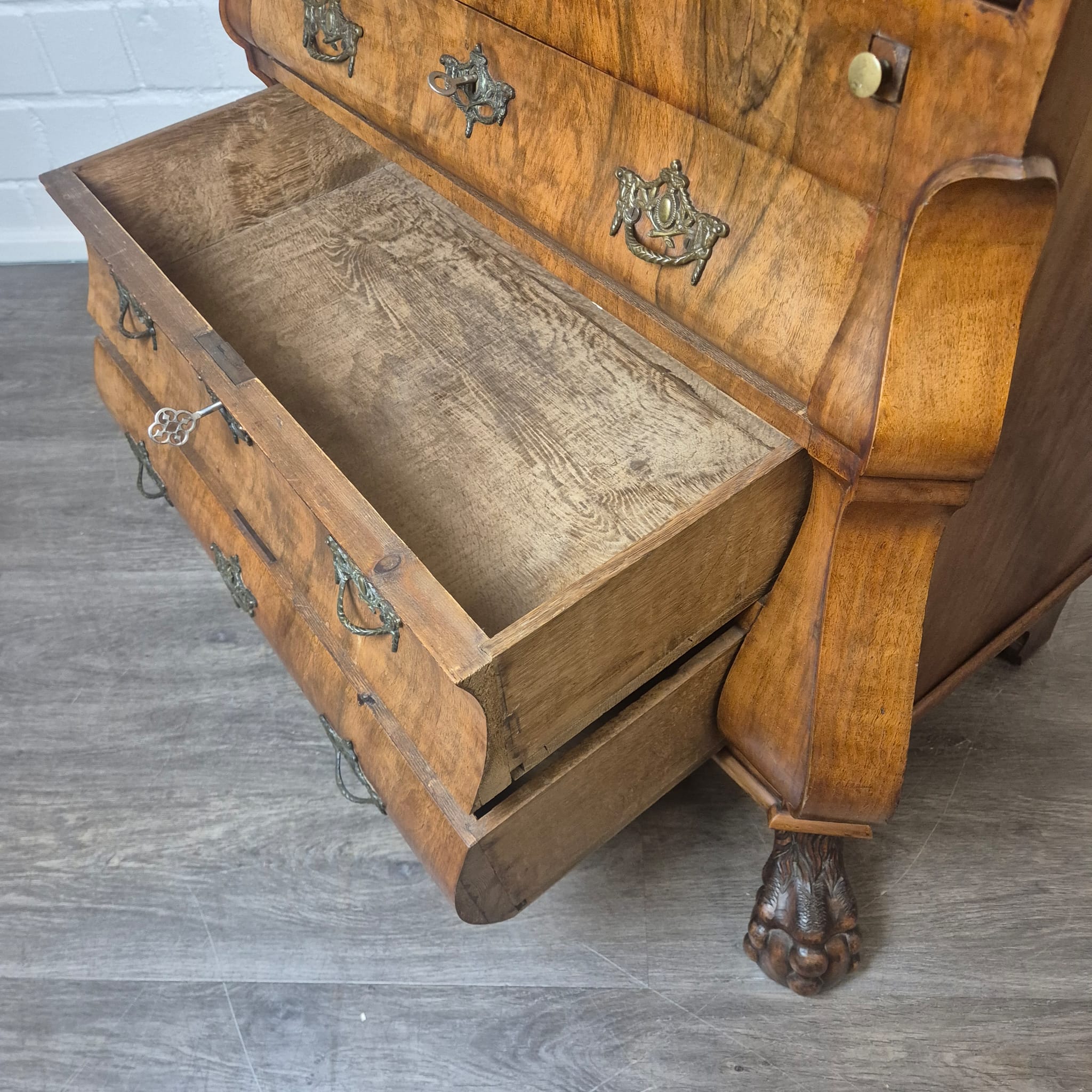 Secretary Neo-baroque 1850 Walnut - Image 18