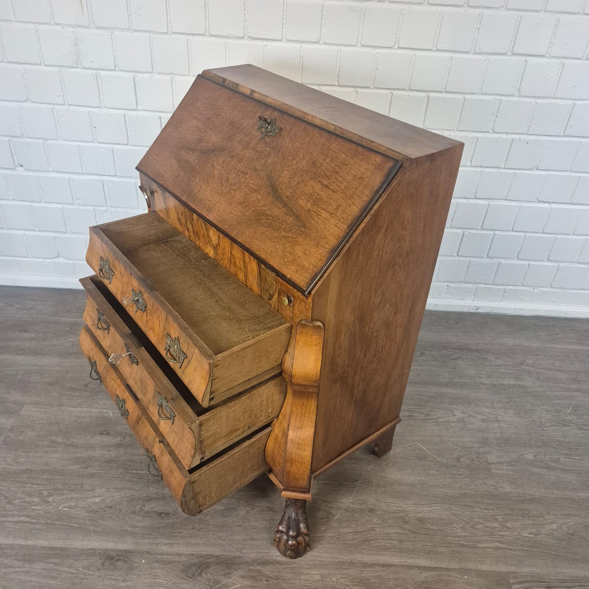 Secretary Neo-baroque 1850 Walnut - Image 17