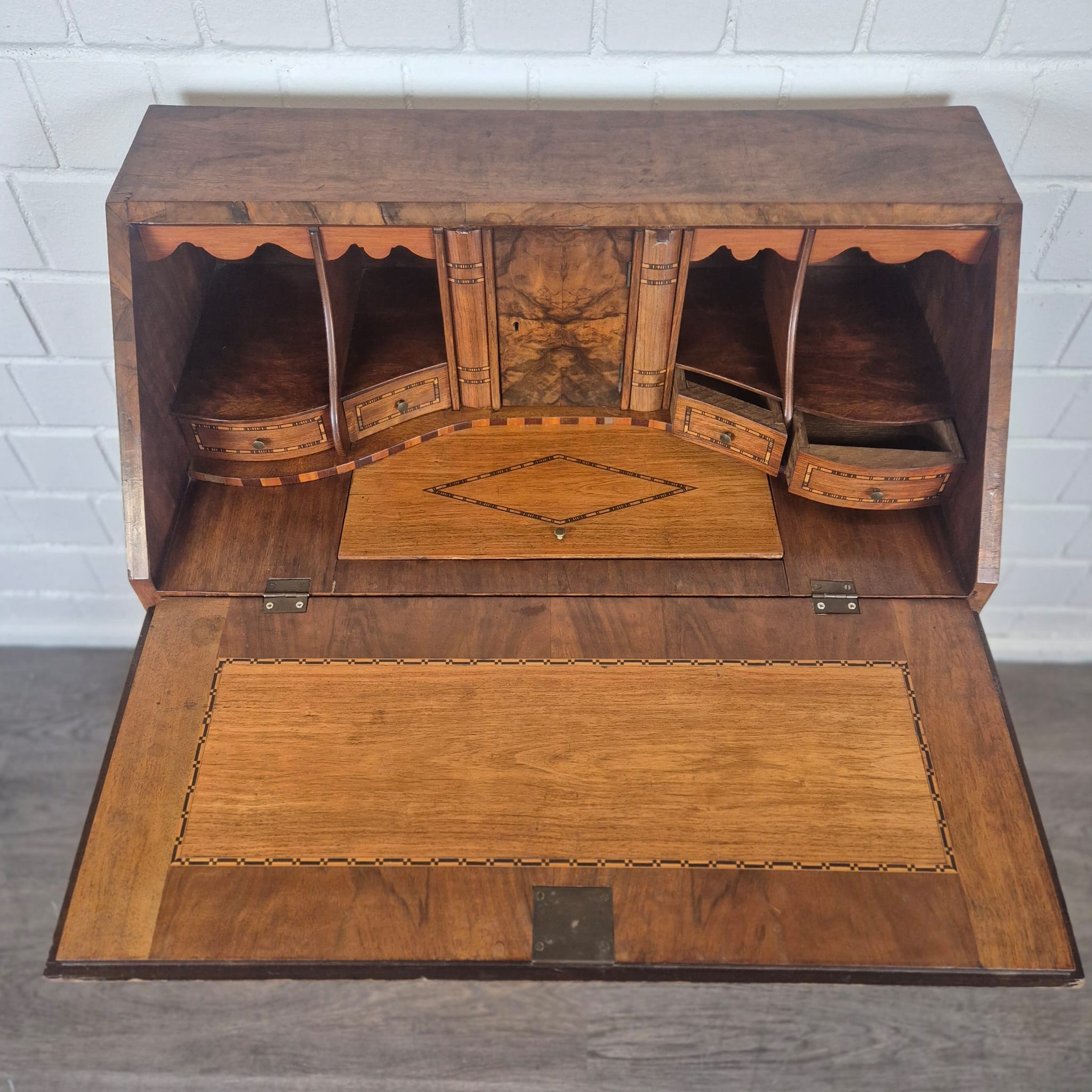 Secretary Neo-baroque 1850 Walnut - Image 12
