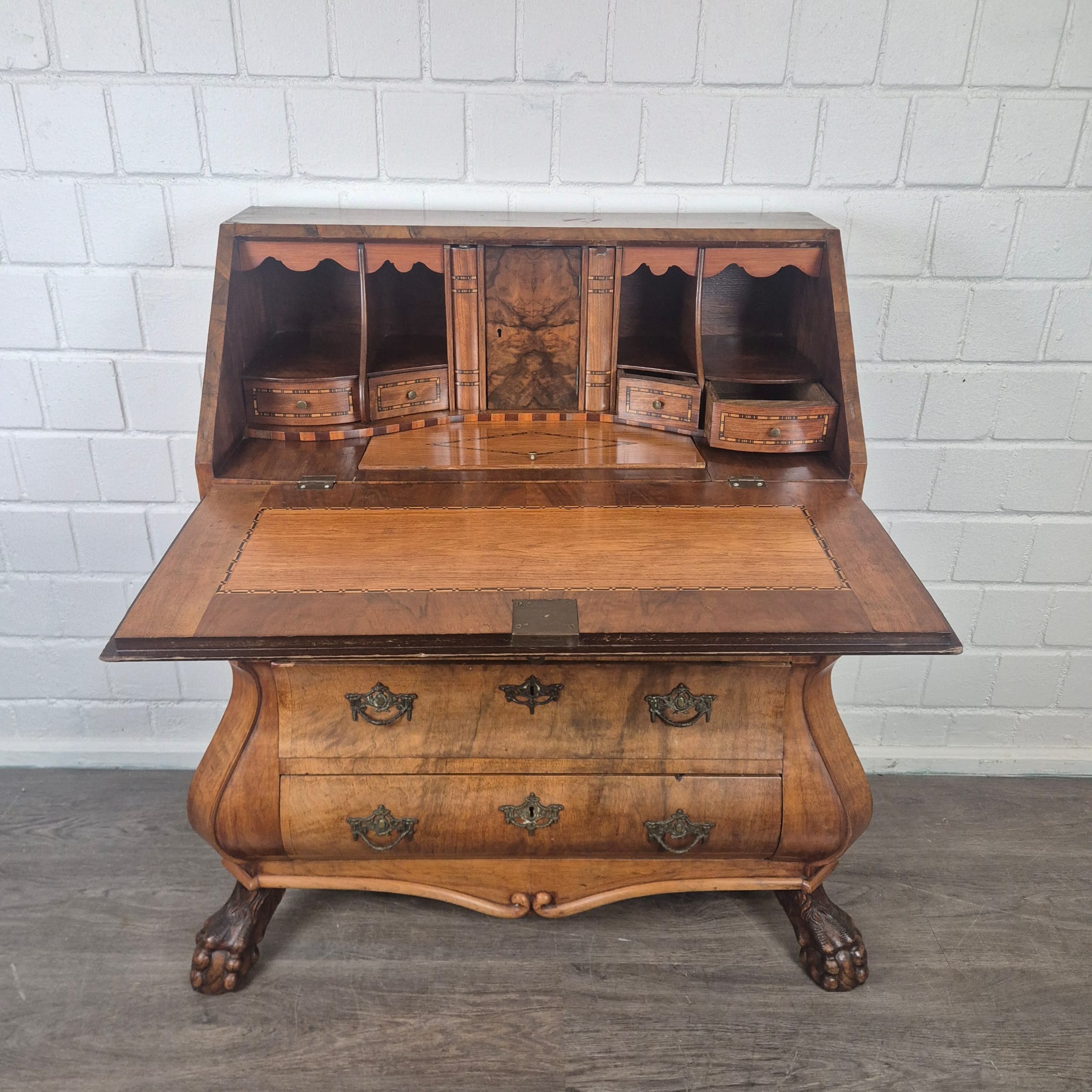Secretary Neo-baroque 1850 Walnut - Image 10