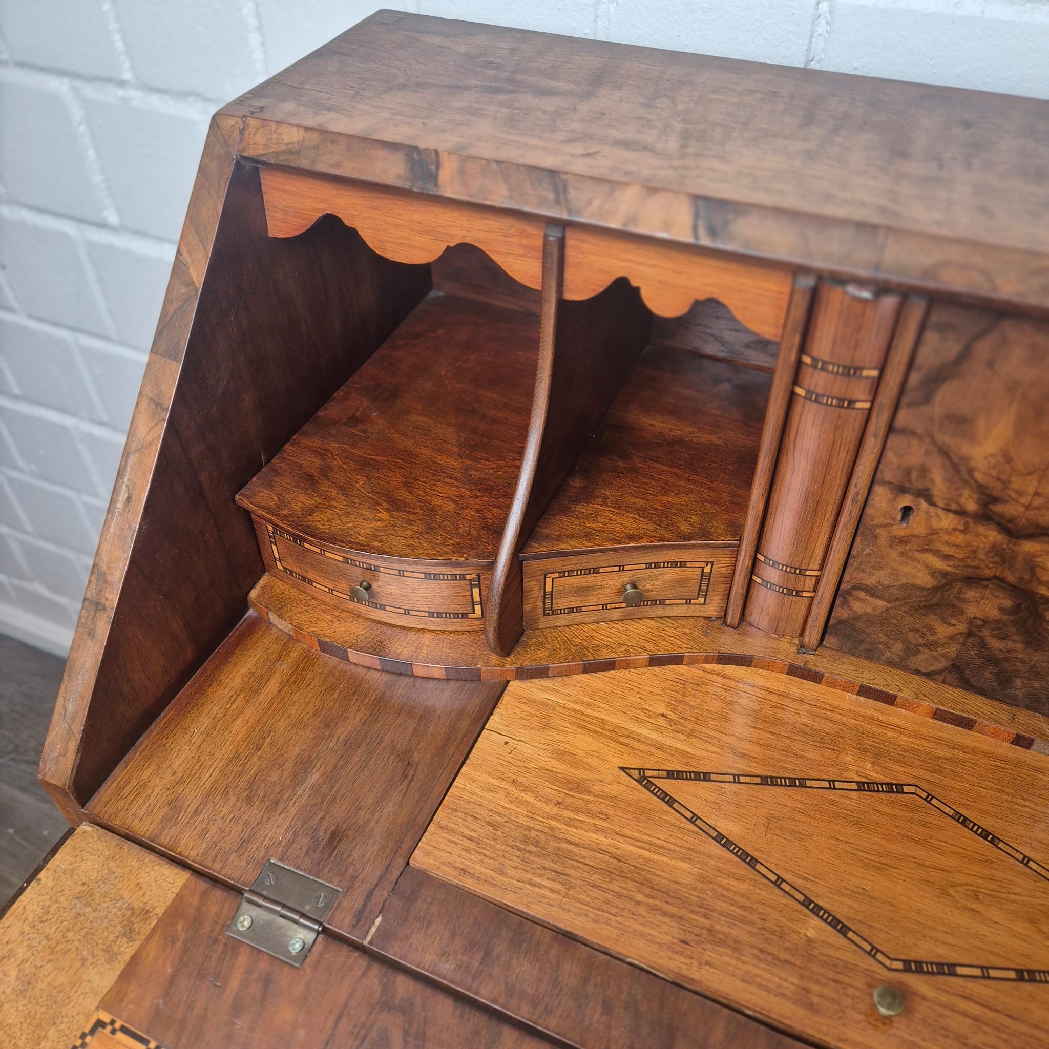 Secretary Neo-baroque 1850 Walnut - Image 16