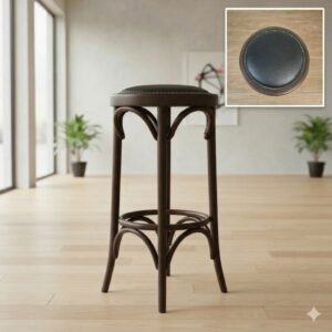 Bar Stool Vintage Walnut Black