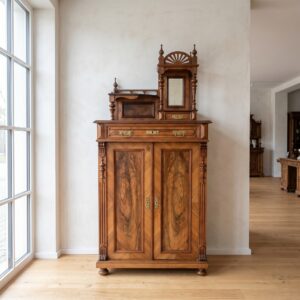 Art Nouveau Vertiko with Mirror Top 1900 Walnut