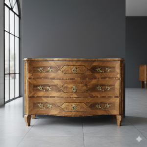English Restored Baroque Chest of Drawers – Walnut Veneer, ca. 1770