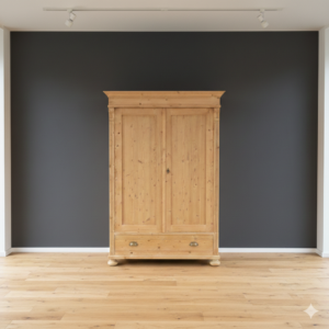 Antique Art Nouveau Computer Cabinet (c. 1900) – Solid Pine