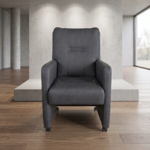 Dining Chair on Wheels Gray
