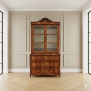 Display Cabinet Biedermeier 1850 Cherry Wood