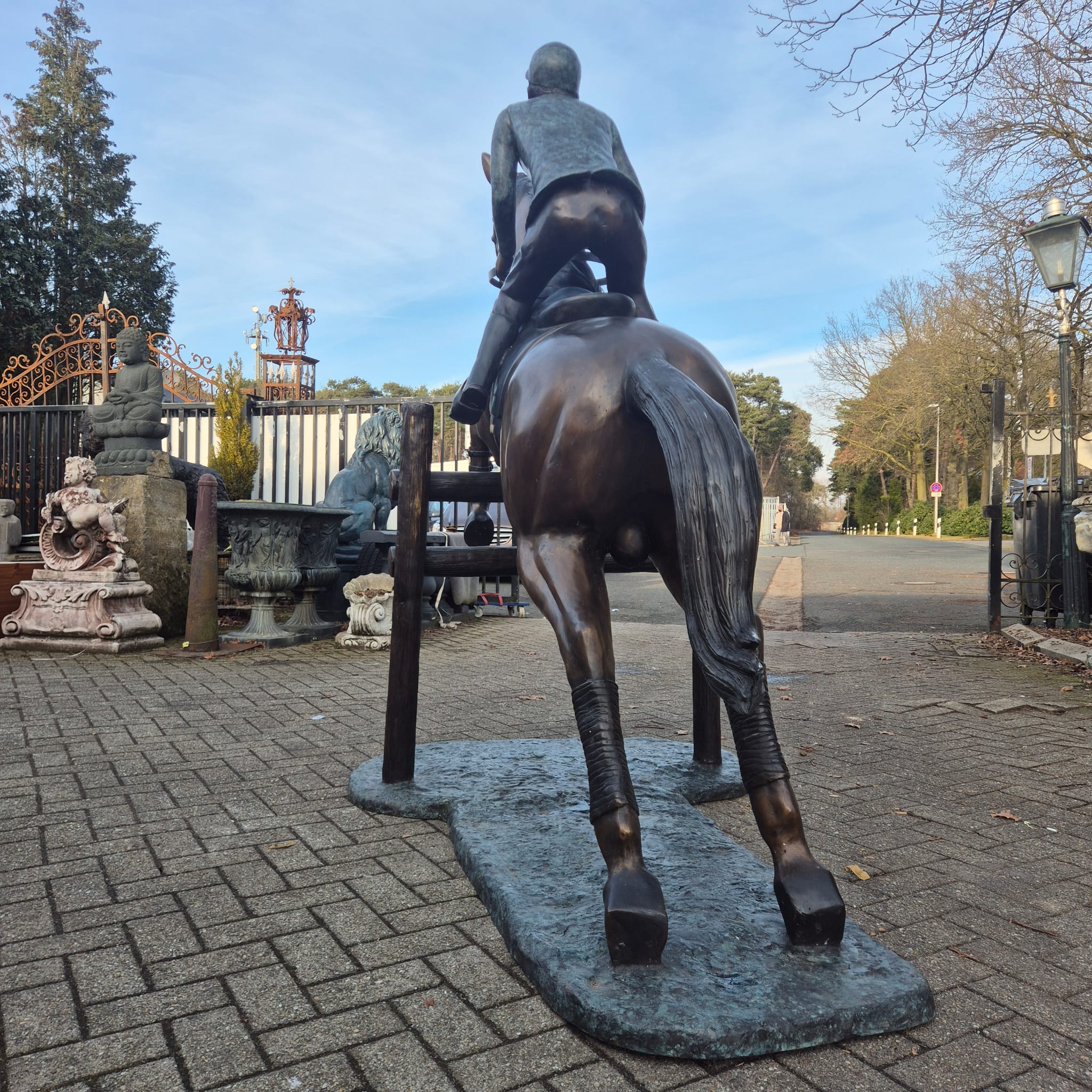 Sculpture Horse with Rider Bronze 2,10 m - Image 12
