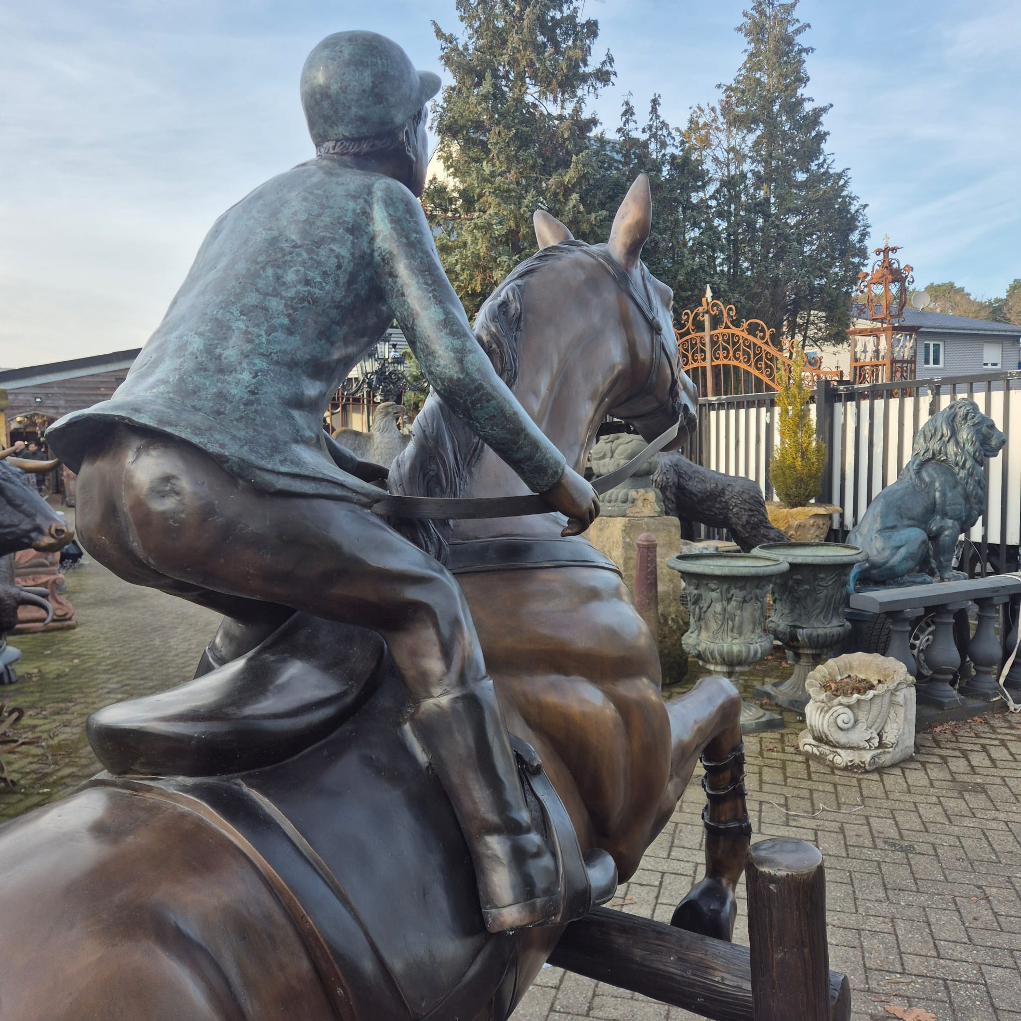 Sculpture Horse with Rider Bronze 2,10 m - Image 19