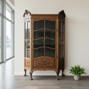Display Cabinet Neo-Rococo 1910 Oak