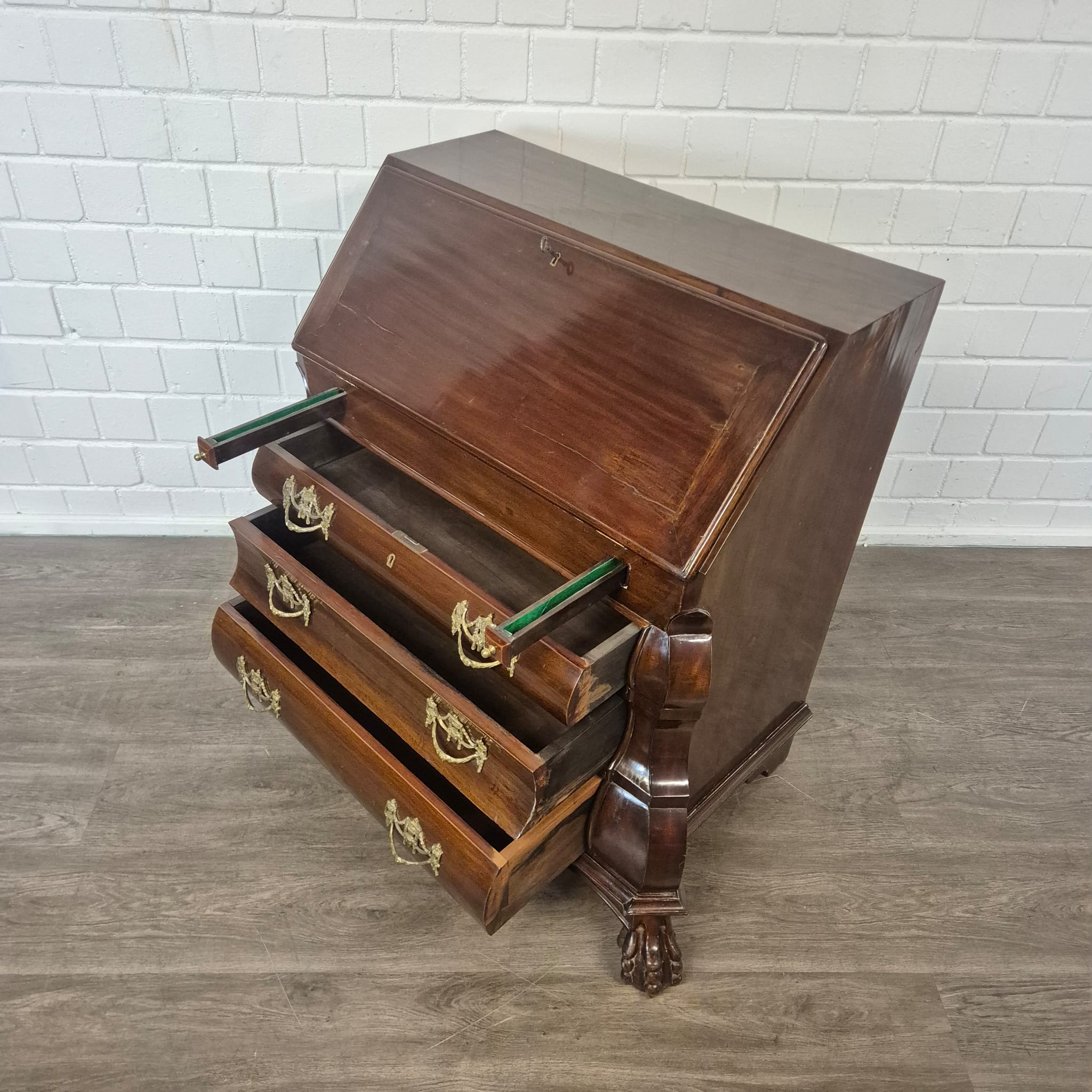 Secretary Neo-baroque 1950 Mahogany - Image 7