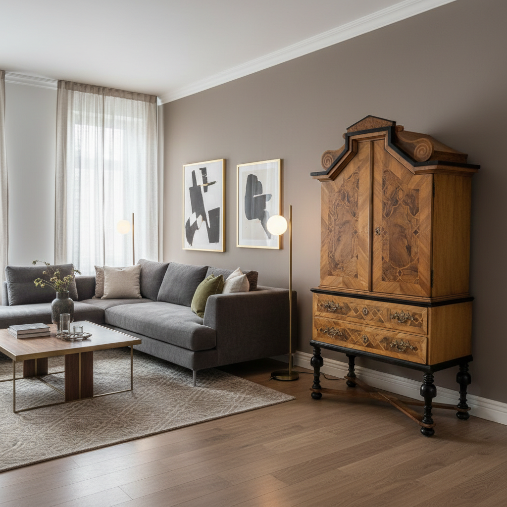 Cabinet Baroque 1770 Walnut - Image 2