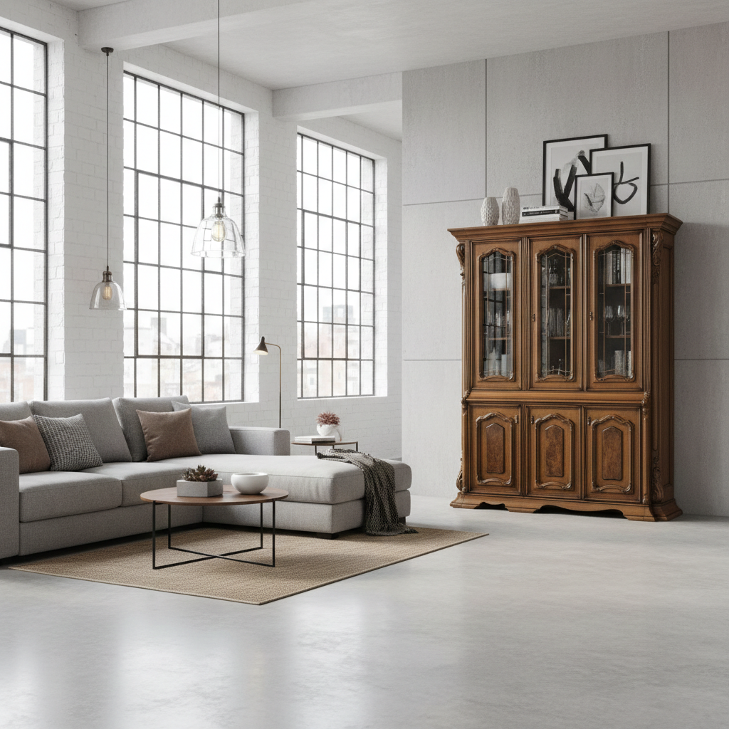 Display Cabinet Neo-baroque Walnut 1,78 m - Image 2