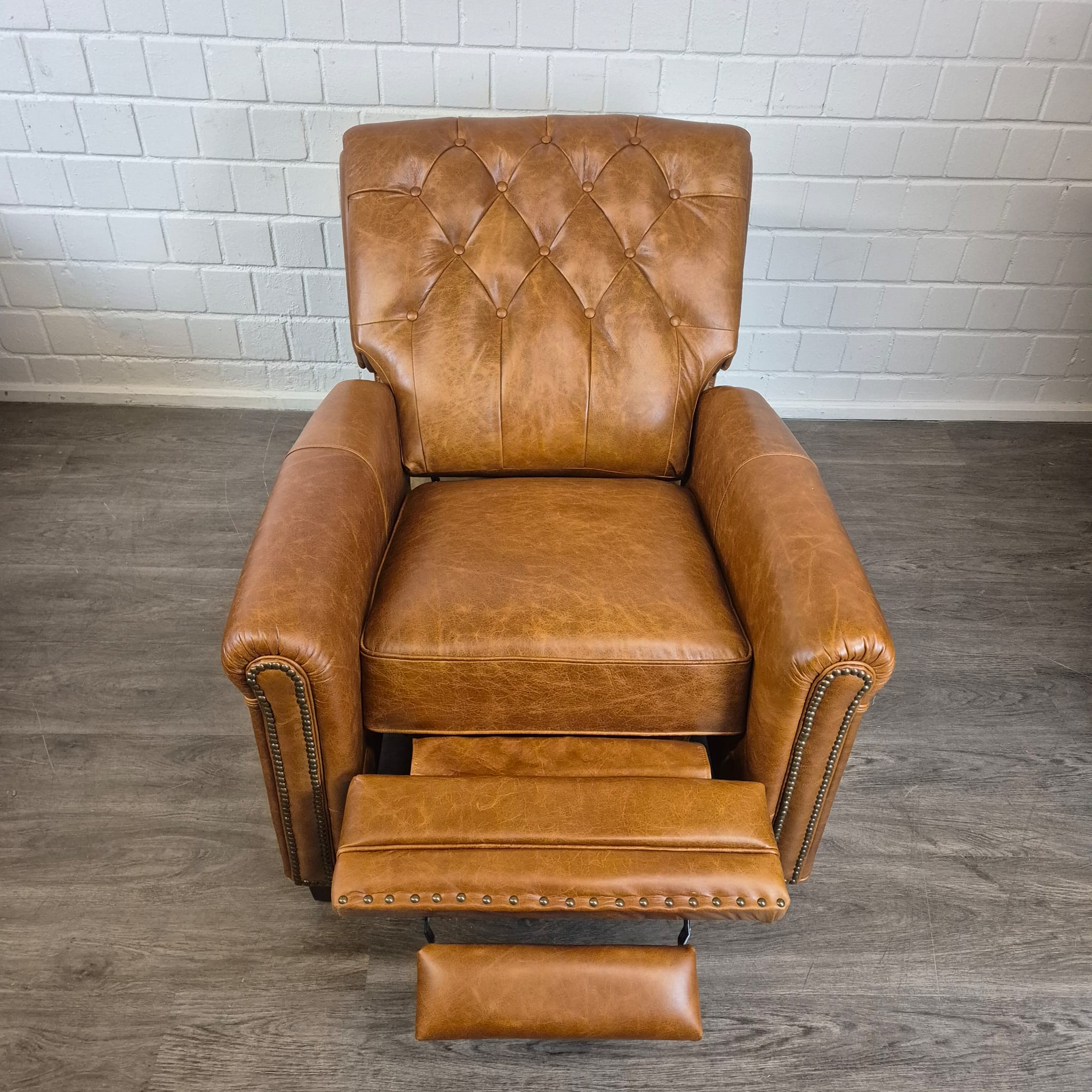 Recliner Leather Cognac-Brown - Image 12