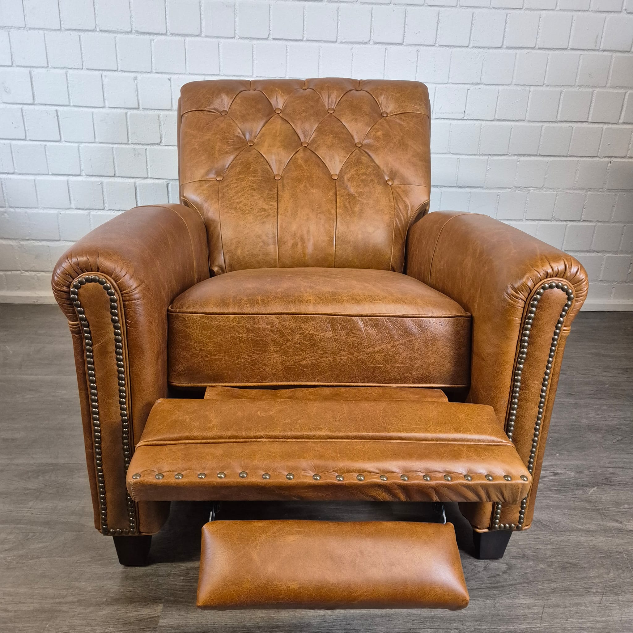 Recliner Leather Cognac-Brown - Image 13