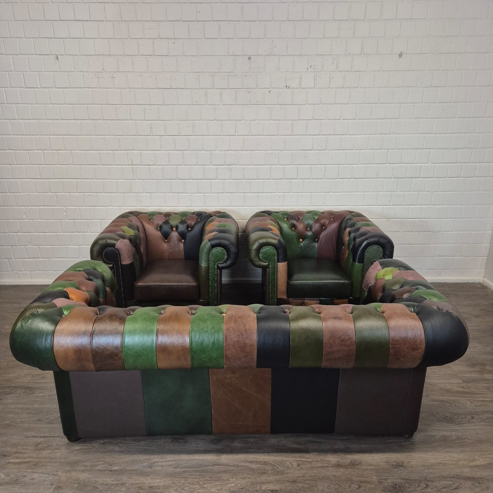 Chesterfield Seating Set Model Jungle 3-1-1 Leather - Image 22