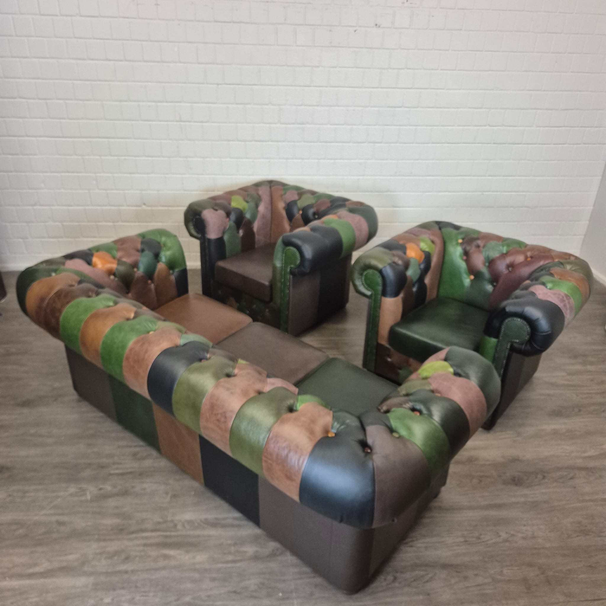 Chesterfield Seating Set Model Jungle 3-1-1 Leather - Image 3