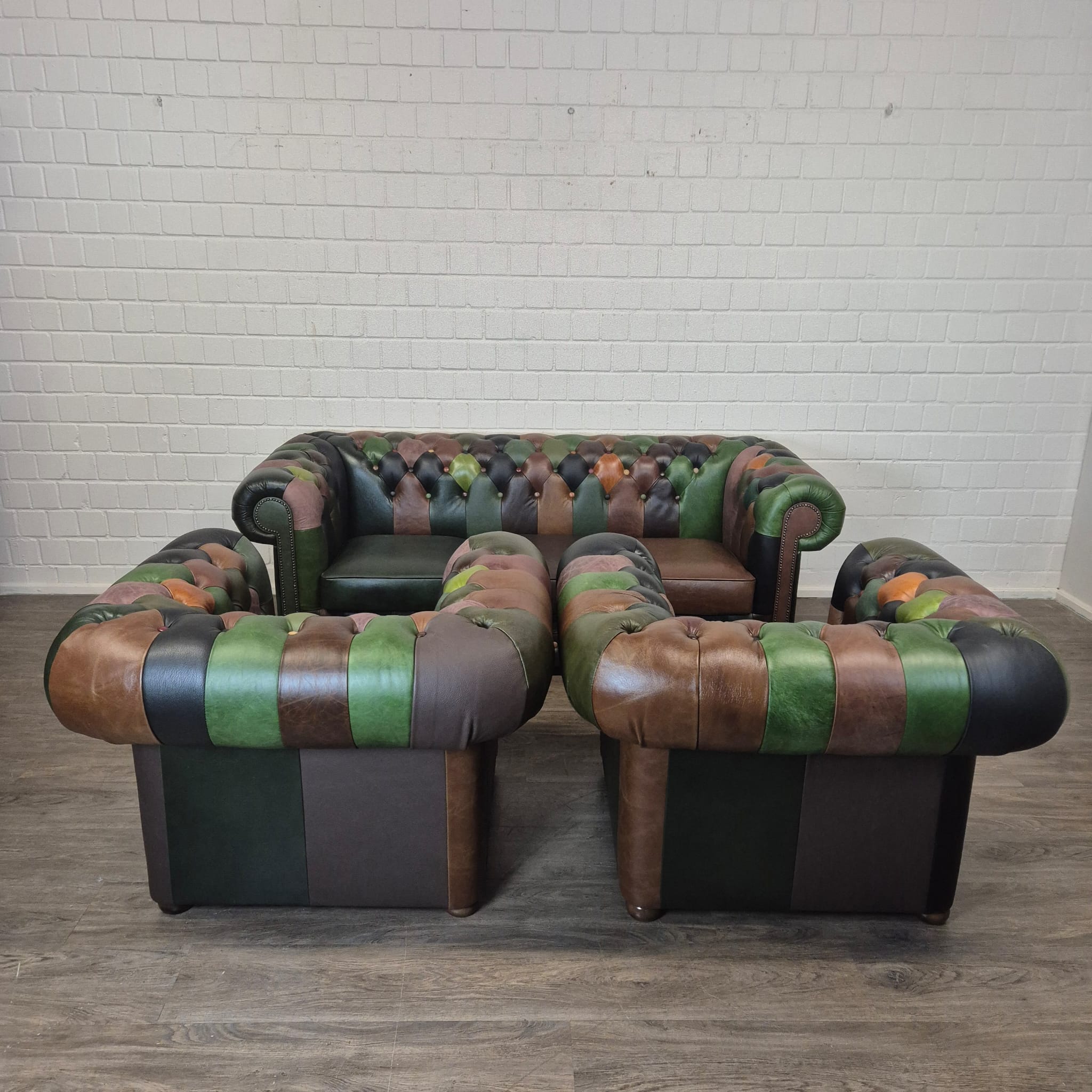 Chesterfield Seating Set Model Jungle 3-1-1 Leather - Image 5